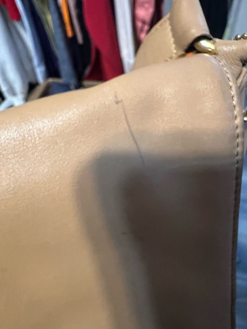 Lord & Taylor Women's Lord & Taylor Tan Leather Shoulder Bagu in Size ONE SIZE - 7 Thumbnail