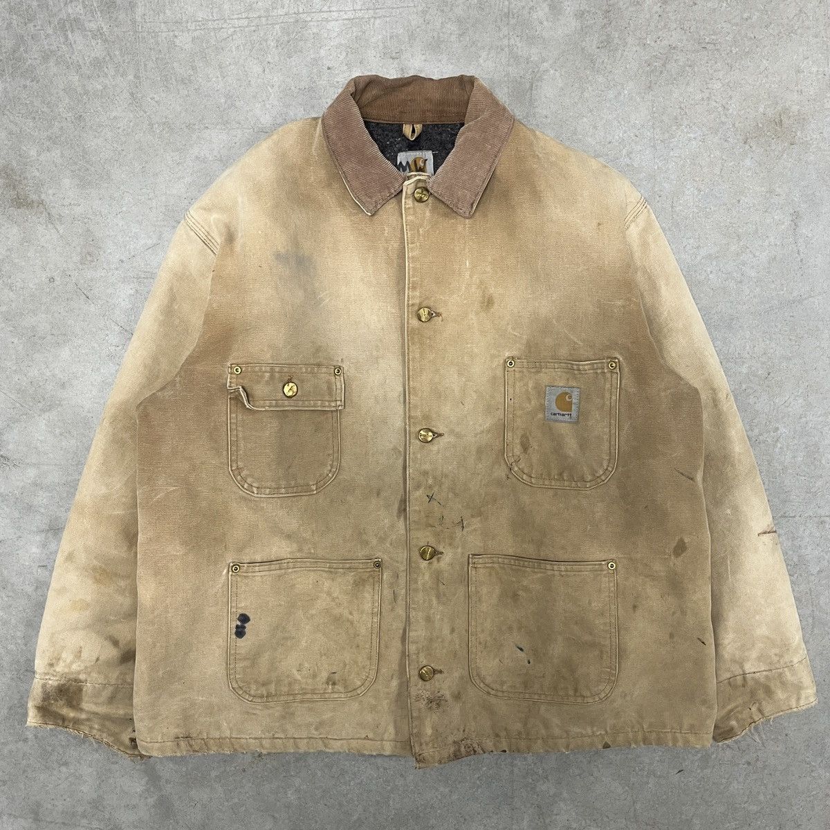 image of Vintage Carhartt Chore Jacket in Tan, Men's (Size XL)