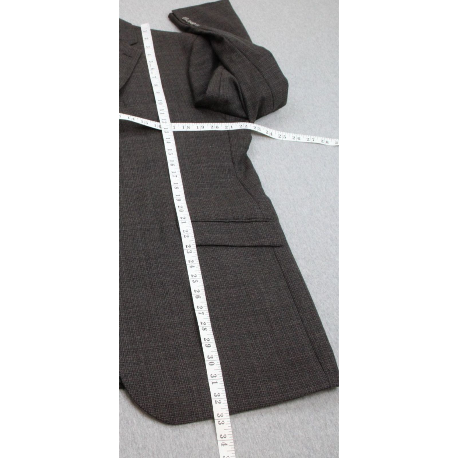 Jos. A. Bank Jos A Bank 1905 Blazer Mens 44L Brown Microcheck 100% Wool Size 44L - 9 Thumbnail