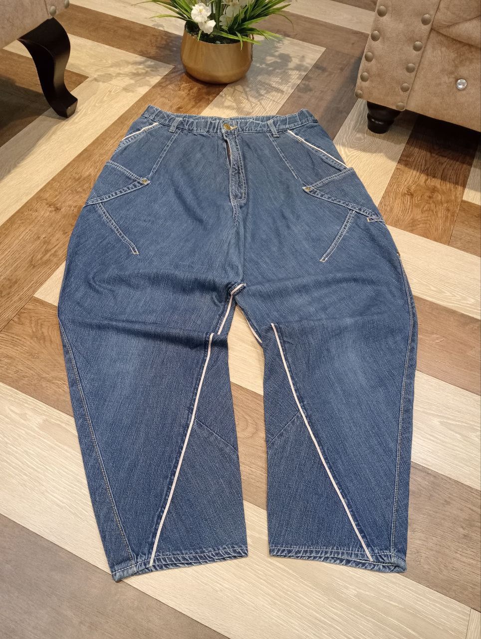 Issey Miyake MERCIBEAUCOUP ISSEY MIYAKE BLUE DENIM BAGGY PANTS Size US 32 / EU 48 - 3 Thumbnail