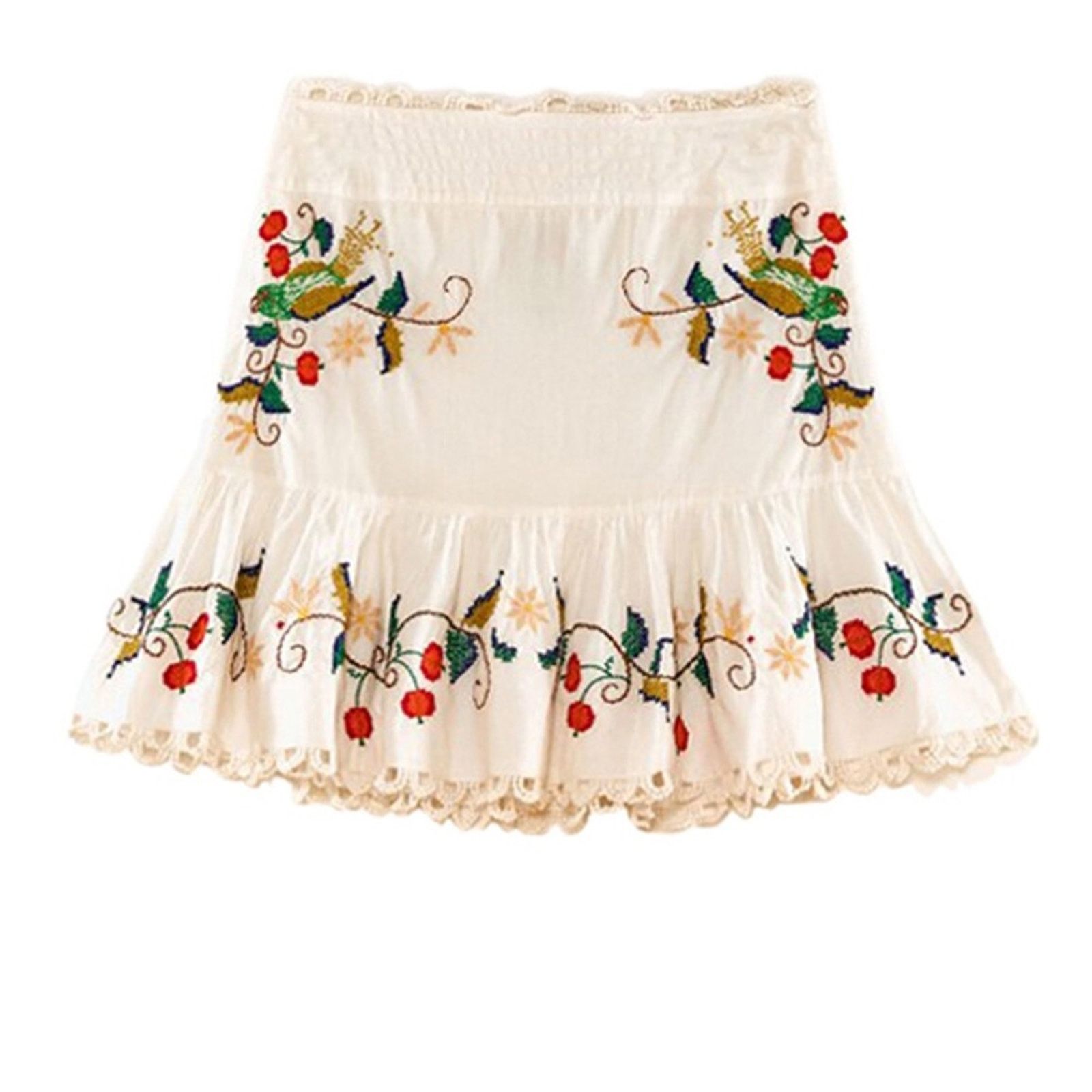 Farm Rio FARM Rio Pitanga Embroidery Mini Skirt S Size 26" / US 2 / IT 38 - 2 Thumbnail