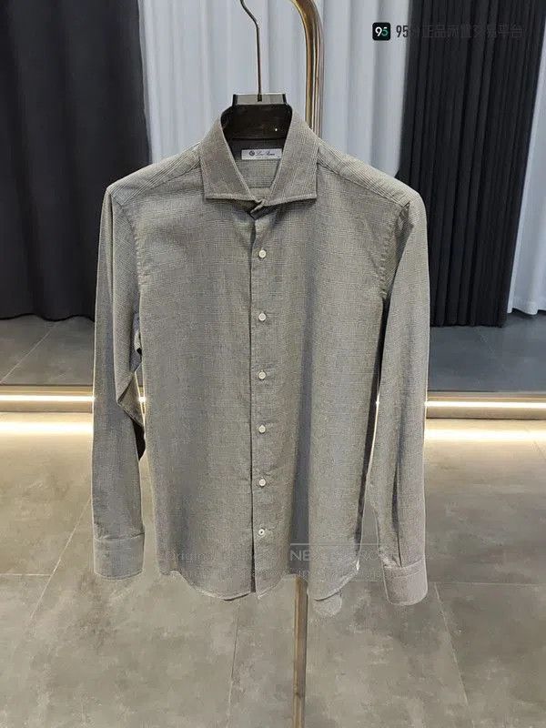 Loro Piana Loro Piana Men's Gray Solid Collar Shirt. Size US M / EU 48-50 / 2 - 3 Thumbnail