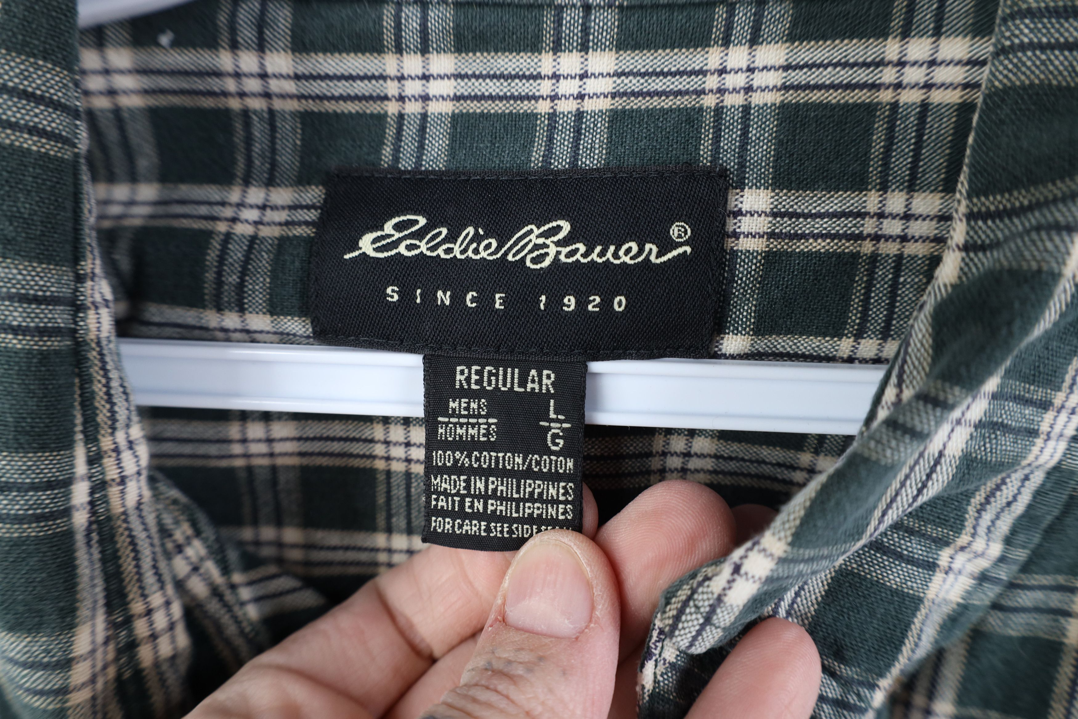 Eddie Bauer Vtg 90s Y2K Eddie Bauer Heavy Canvas Button Down Shirt Plaid Size US L / EU 52-54 / 3 - 7 Thumbnail