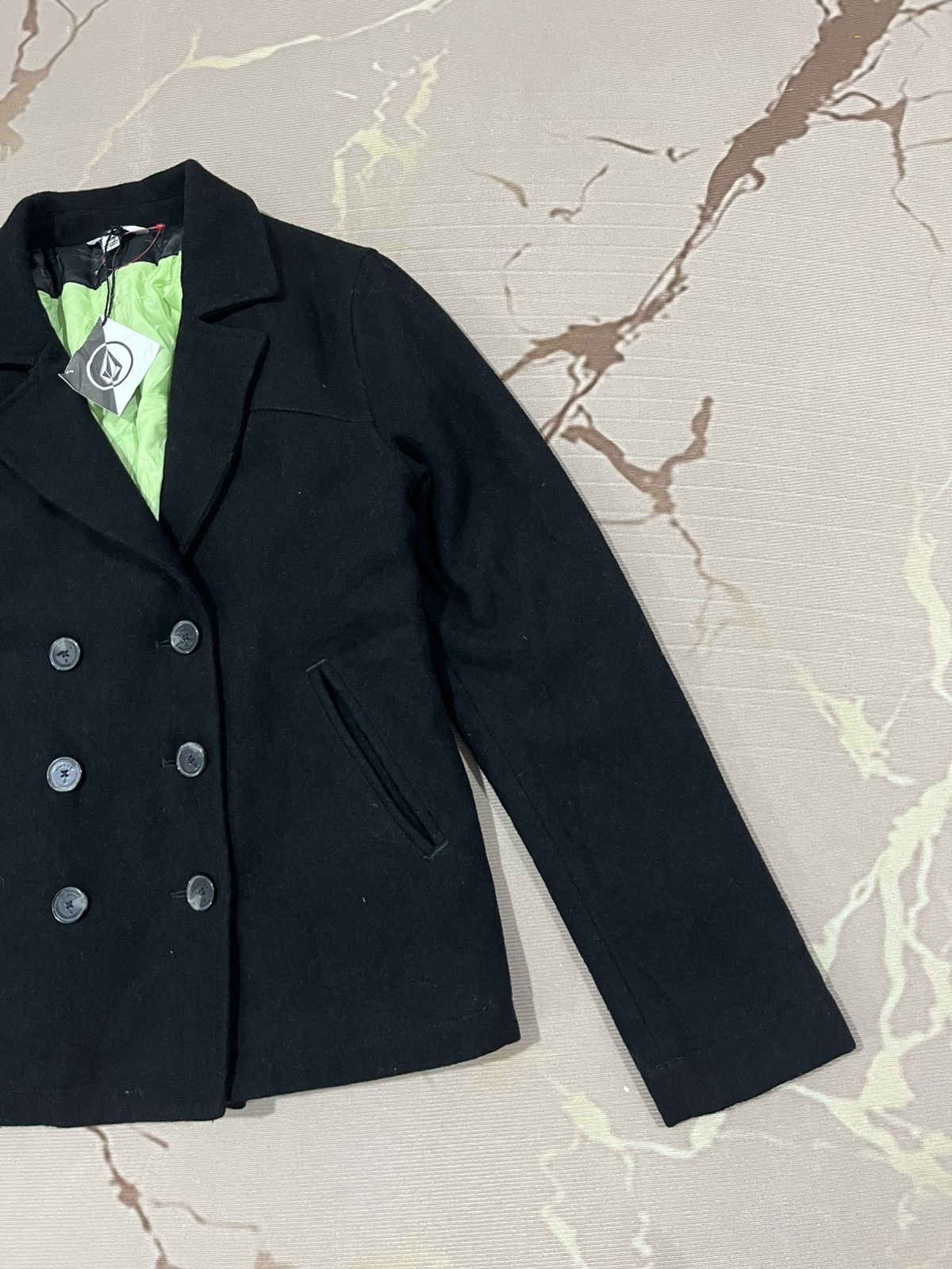 Volcom Volcom Wool Pea Coat Cropped Jacket Black Womens S Size S / US 4 / IT 40 - 2 Thumbnail