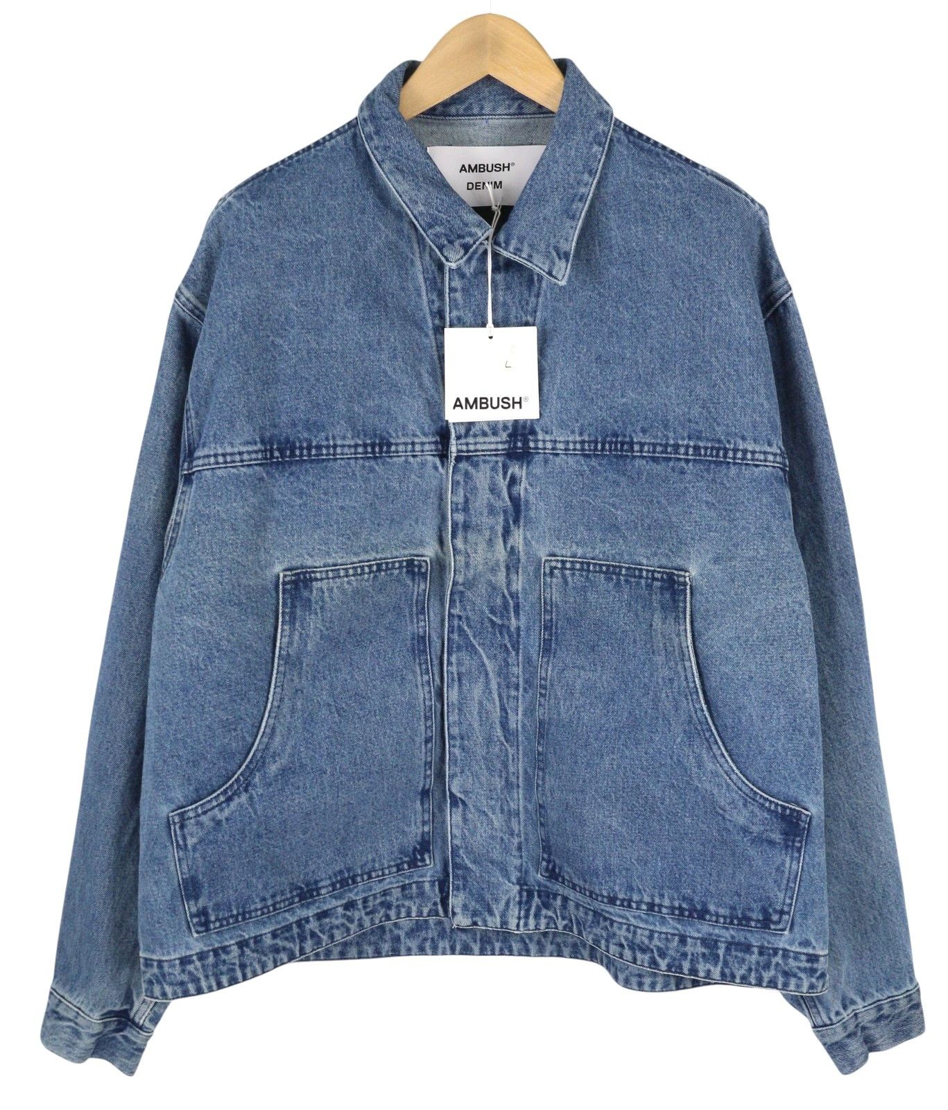 Ambush Design L Denim Blue Faded Patch Pockets Zipper Oversized 86578 Size US L / EU 52-54 / 3 - 1 Thumbnail