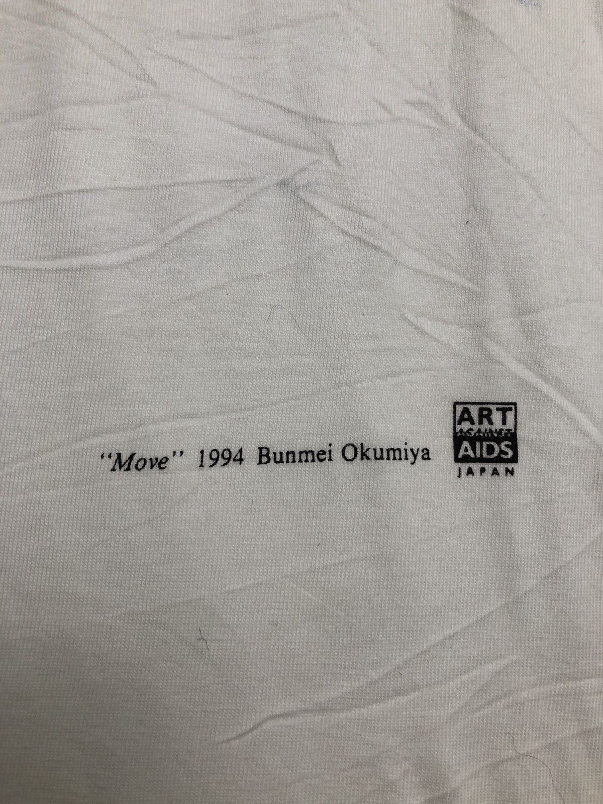 Vintage Vintage Art Against Aids Japan 1994 Bunmei Okumiya T-Shirt Size US L / EU 52-54 / 3 - 3 Thumbnail