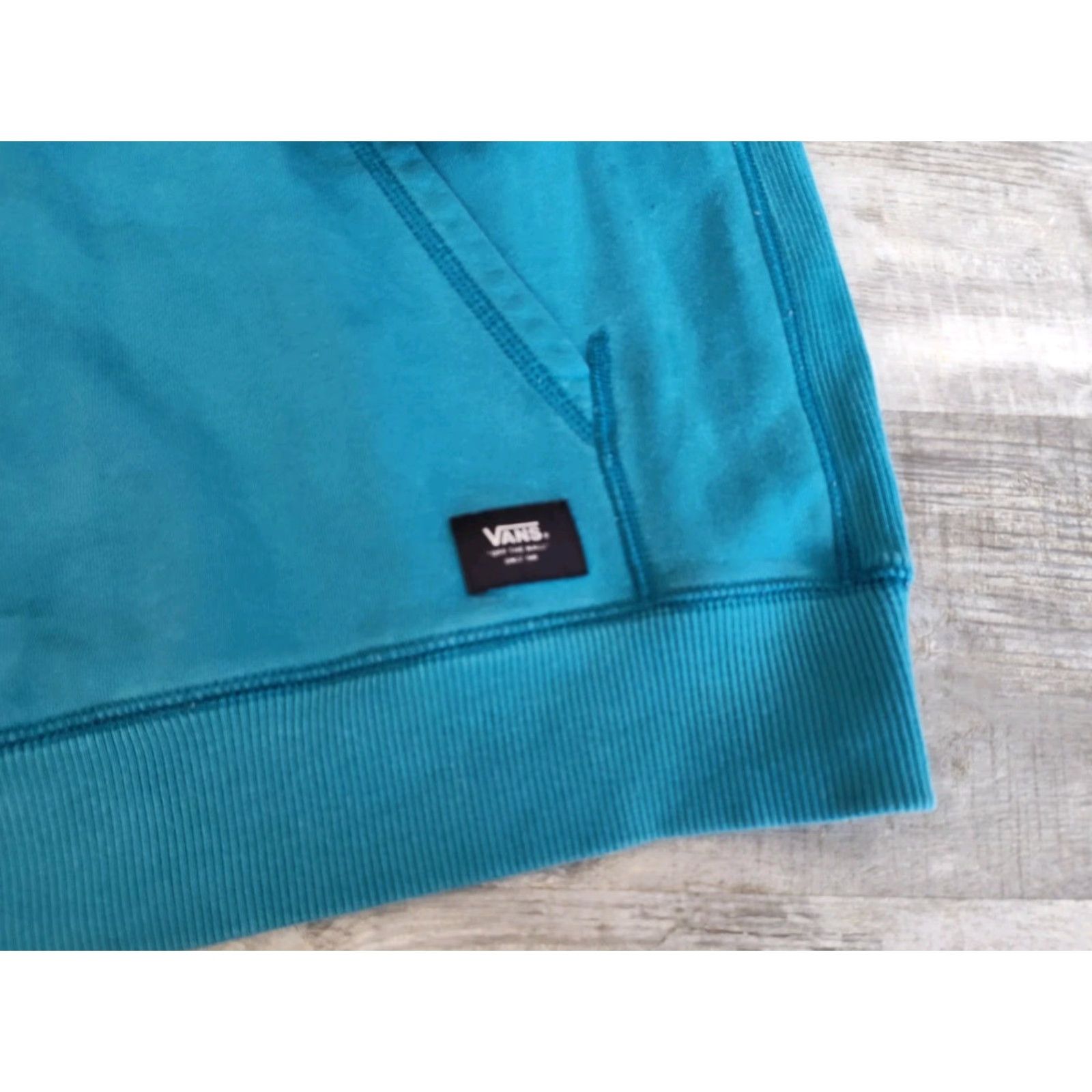Vans VANS Off The Wall Hoodie Mens M Pullover Sweatshirt Teal Y2K Retro Skateboarding Streetwear Size US M / EU 48-50 / 2 - 2 Thumbnail