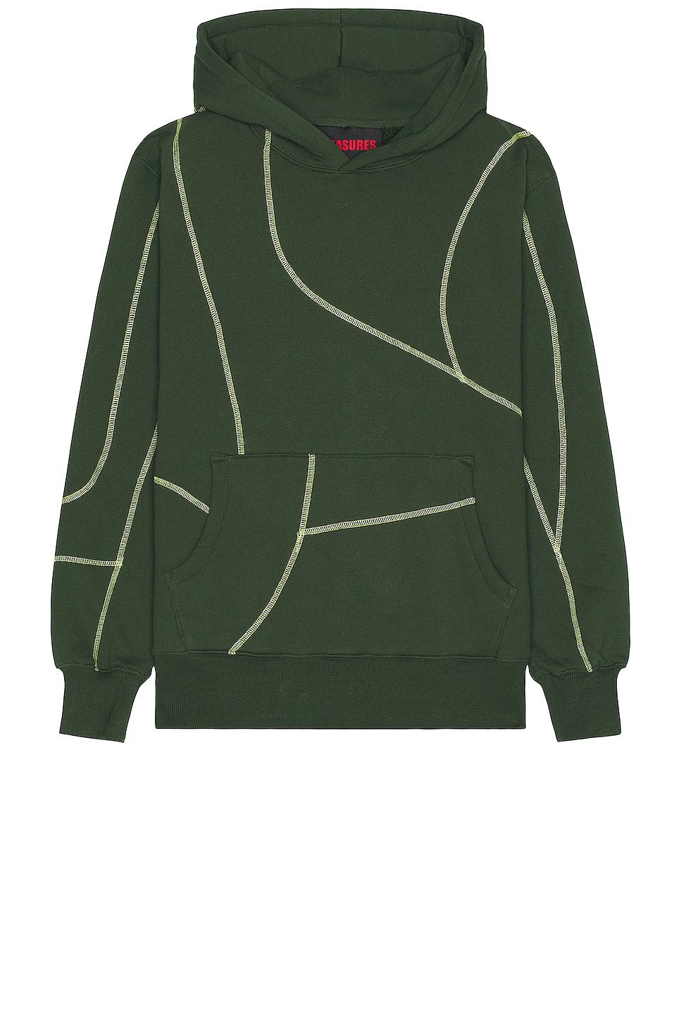 image of Pleasures Vein Hoodie in Green, Men's (Size Small)