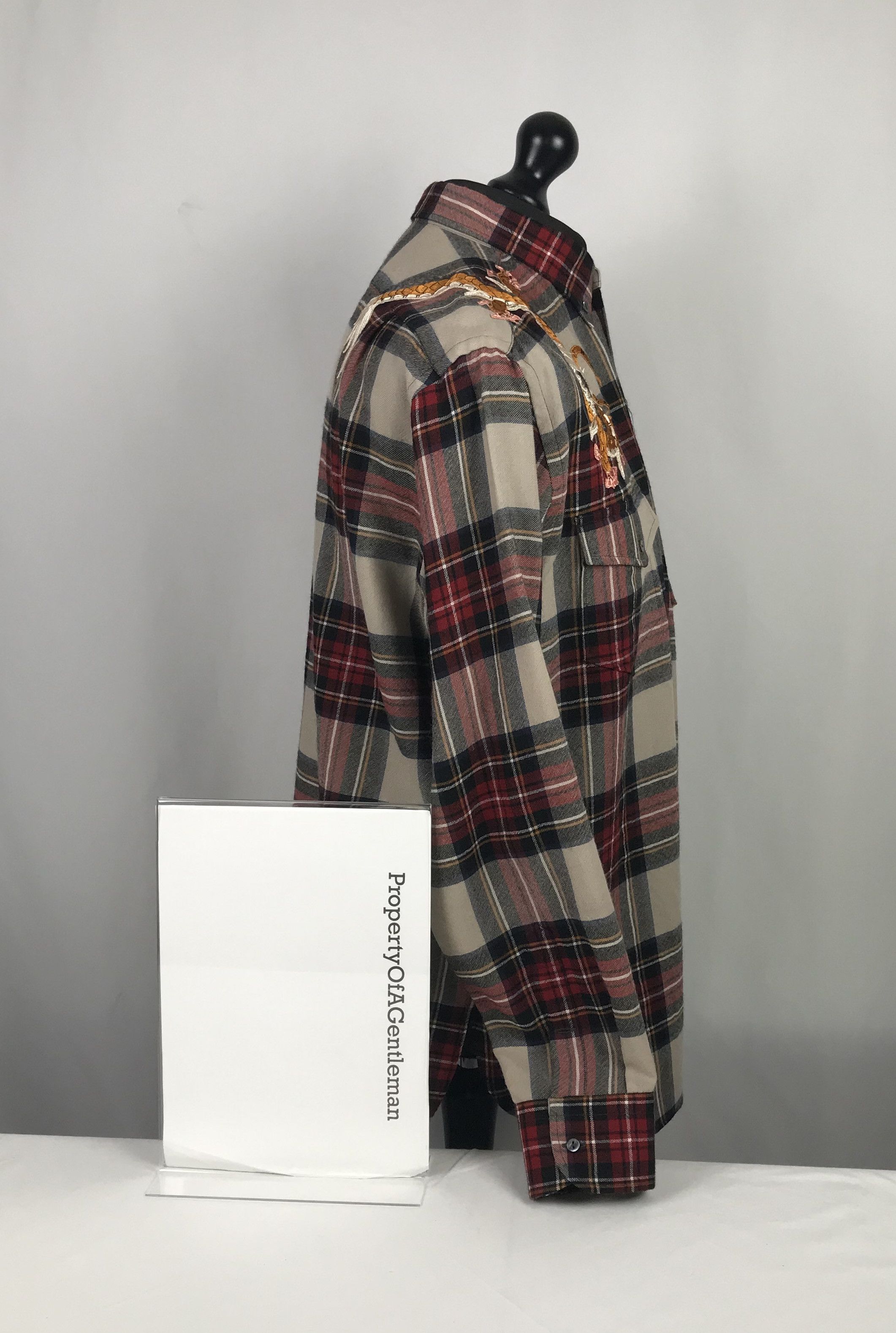 Gucci Gucci Plaid Dragon Shirt Size US L / EU 52-54 / 3 - 2 Thumbnail