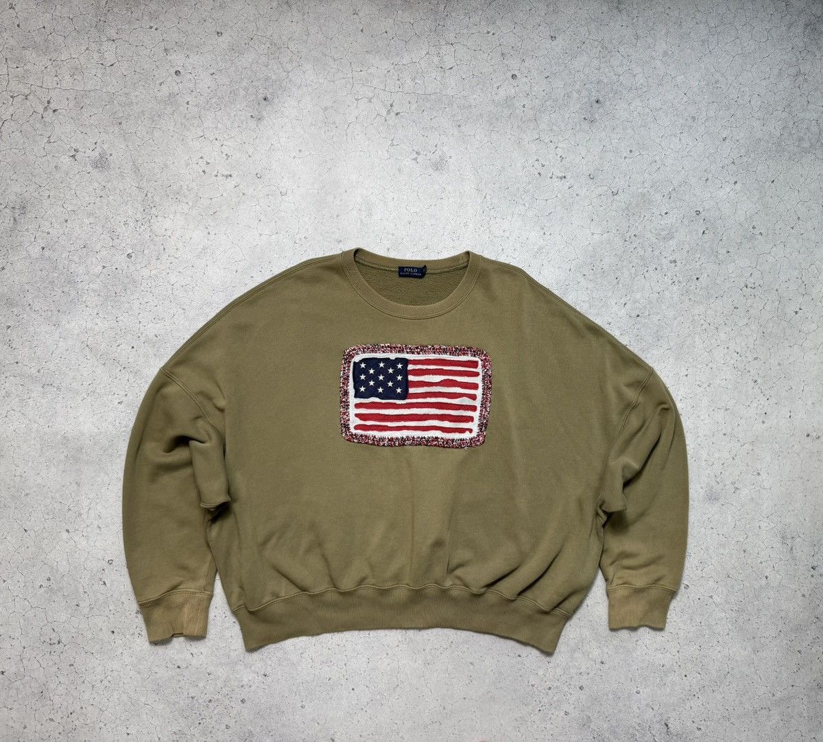 Polo Ralph Lauren Polo Ralph Lauren USA Flag Oversize Sweatshirt Vintage Size US XL / EU 56 / 4 - 1 Thumbnail
