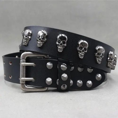 Japanese Brand Momoko x Erika Skull Studded Punk VS Cowboy Belts Size 40 - 4 Thumbnail