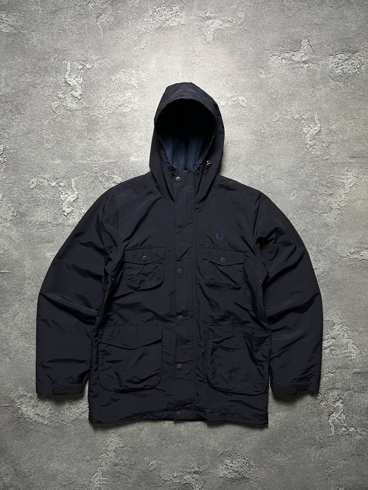 Fred Perry Vintage Fred Perry Parka Multi Pocket Jacket Big Logo S Size US S / EU 44-46 / 1 - 1 Thumbnail
