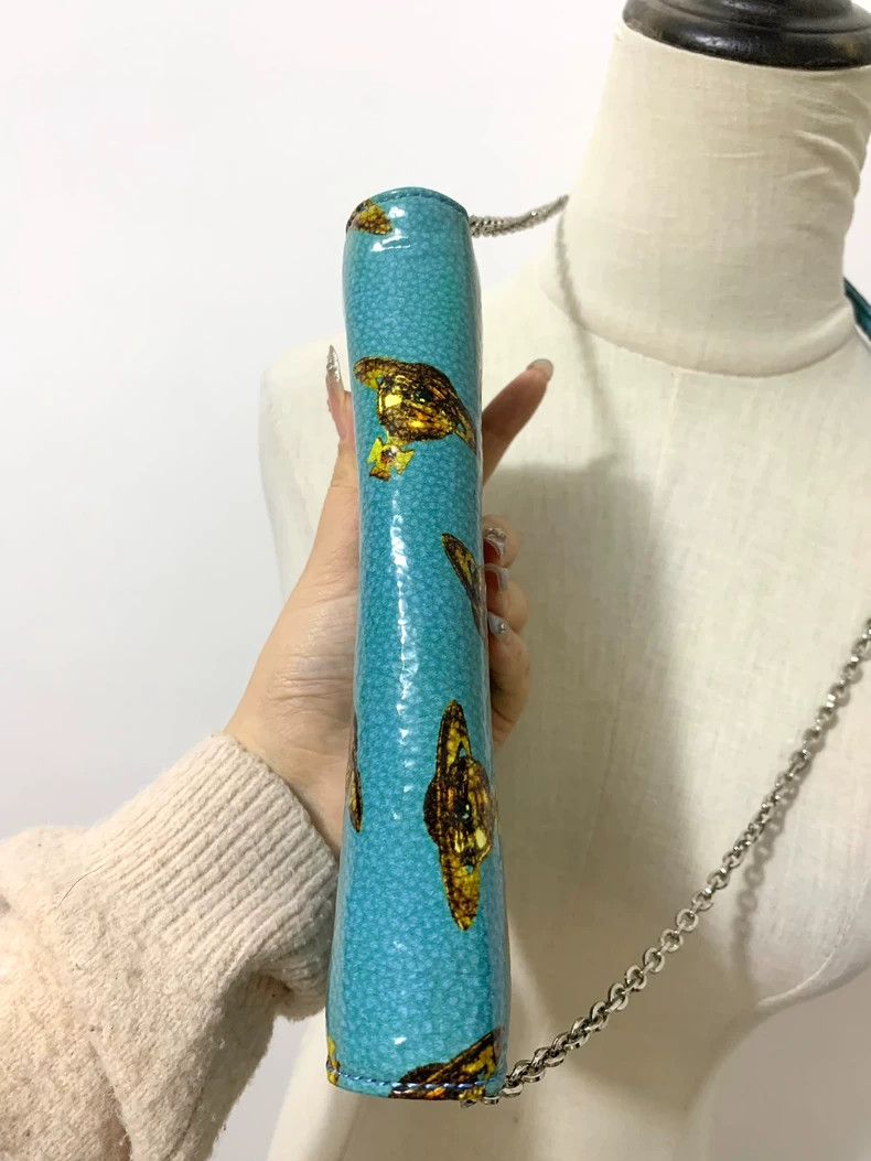 Vivienne Westwood Vivienne Westwood Blue lacquered Saturn backpack wallet wi Size ONE SIZE - 4 Thumbnail
