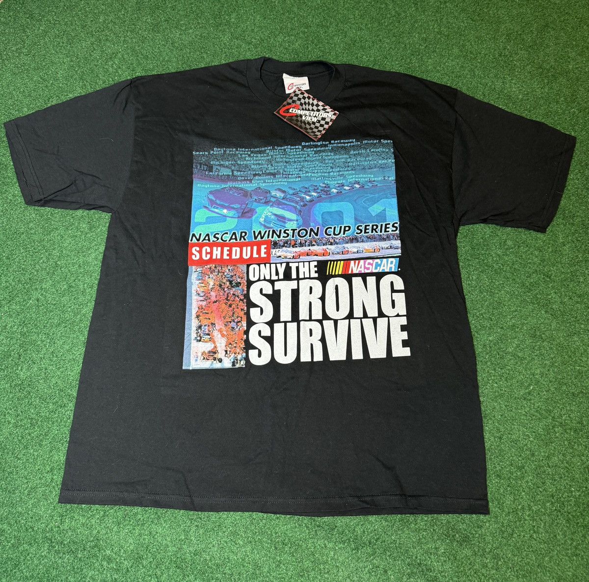 NASCAR × Vintage Vintage Y2K Nascar Only The Strong Survive Attitude T Shirt Size US XL / EU 56 / 4 - 1 Thumbnail