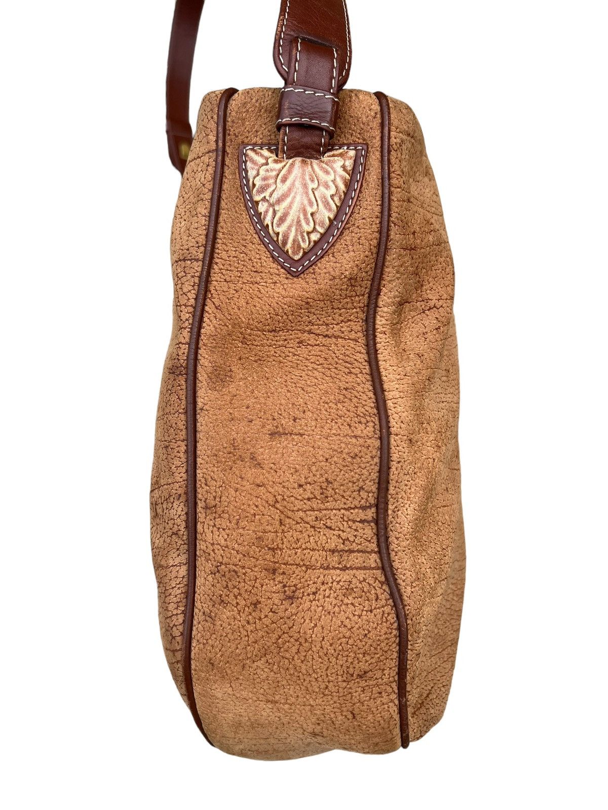 Leather Vintage LLADRO Stains Patina Huge Leather Bag Size ONE SIZE - 7 Thumbnail