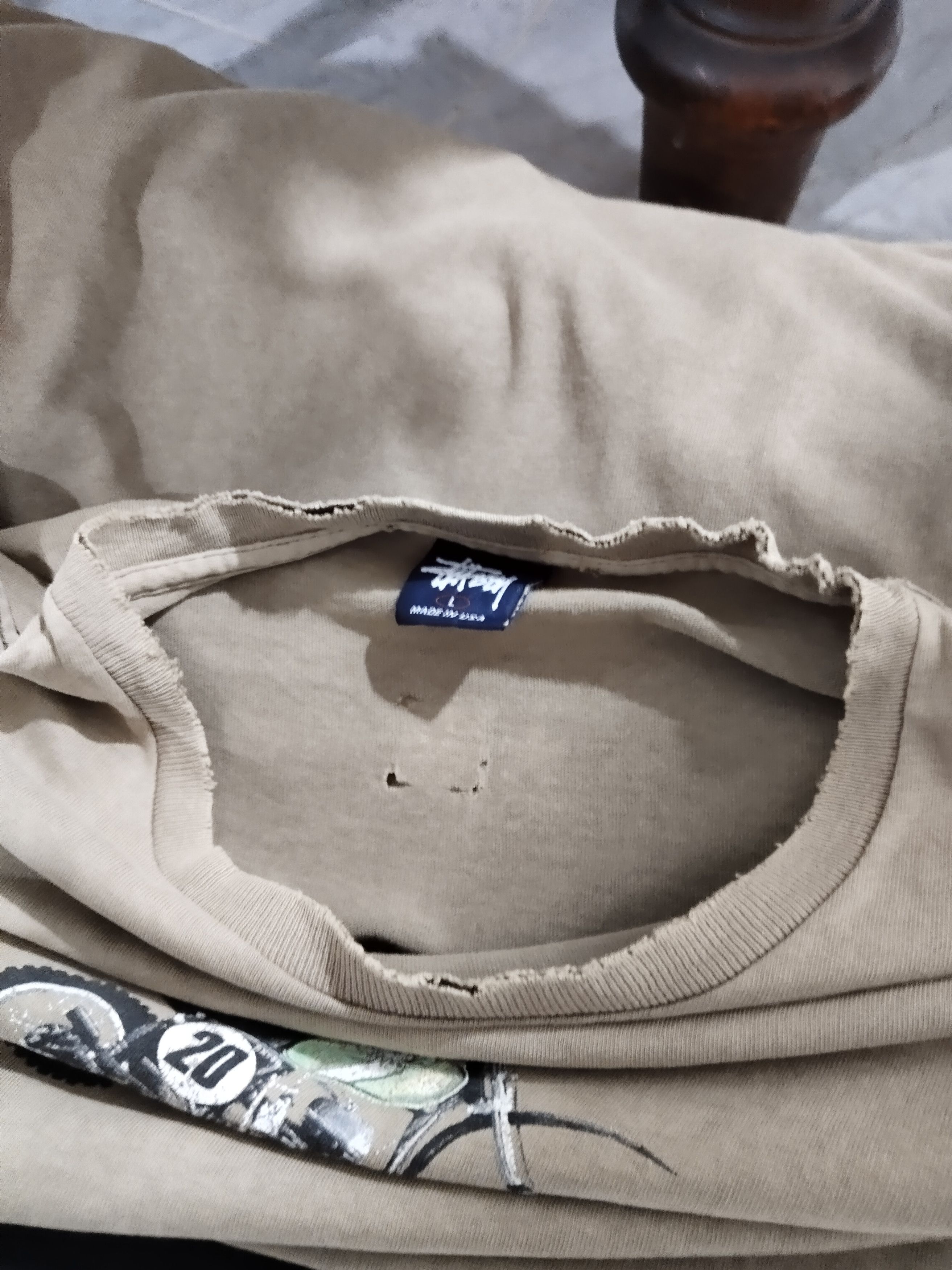 Stussy × Vintage Vintage Faded&Thrashed Stussy X Kawasaki Racing Tshirt Size US L / EU 52-54 / 3 - 8 Thumbnail