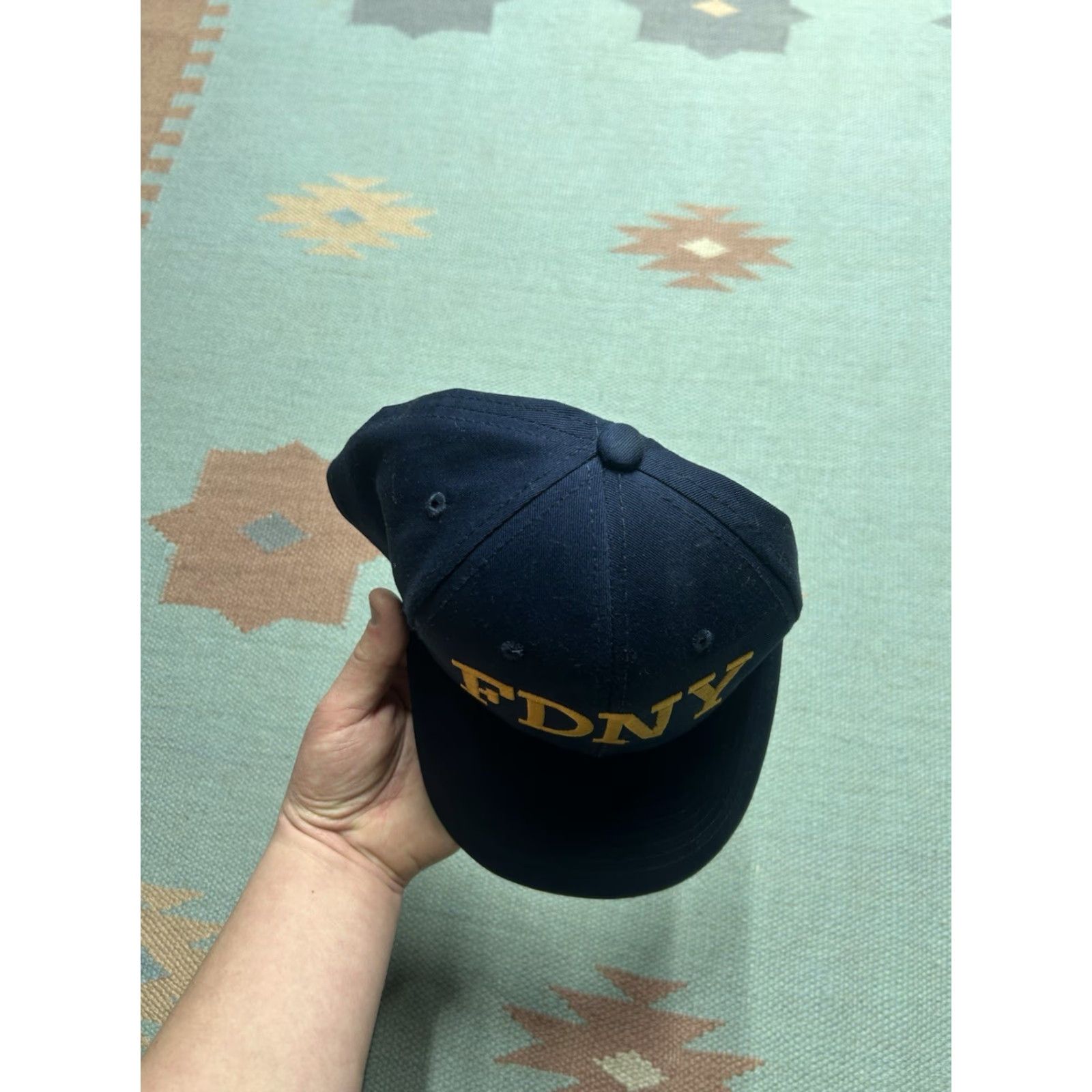 Vintage VINTAGE FDNY New York NYC fire department Navy blue adjustable SnapBack hat cap Men/Adult Adjustable Cap Size ONE SIZE - 3 Thumbnail