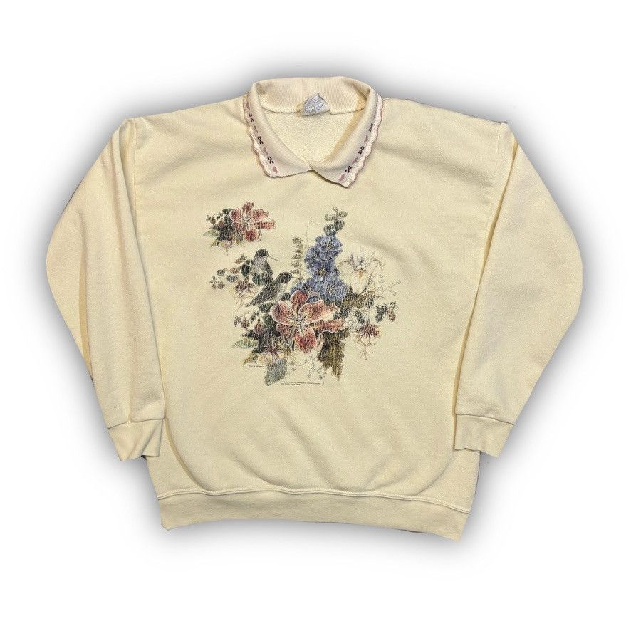 Other Vintage 1996 Flower Grandma Sweater Size L / US 10 / IT 46 - 1 Thumbnail