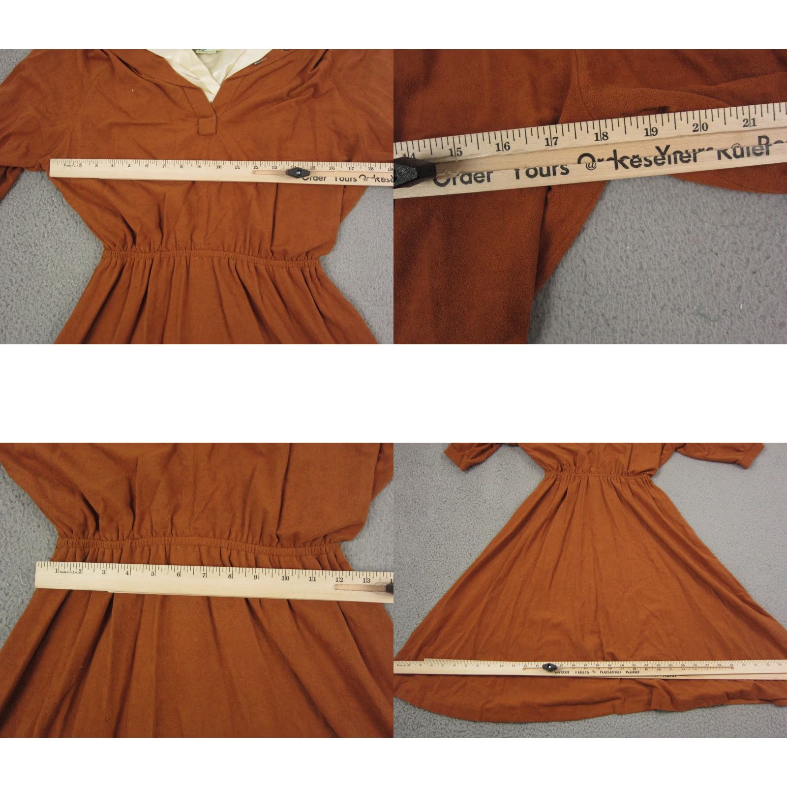 Vintage VINTAGE Patty O’Neil Dress Womens 9/10 Brown MOD Fit & Flare Midi Short Sleeve Collared Button 70s 80s 90s Classic Retro Womens Clothing Size M / US 6-8 / IT 42-44 - 8 Thumbnail