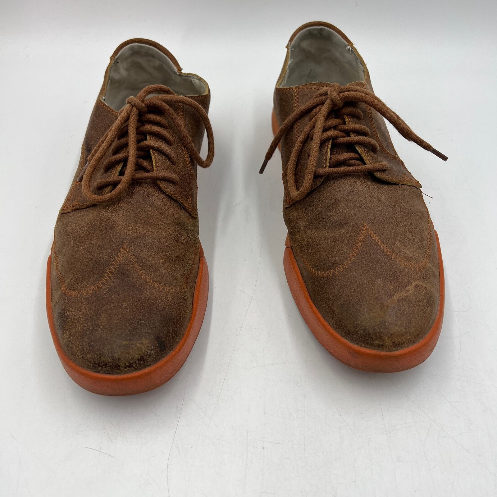 Cole Haan Cole Haan Jasper Wing Tip Suede Brown Orange Shoes Size US 11 / EU 44 - 7 Thumbnail