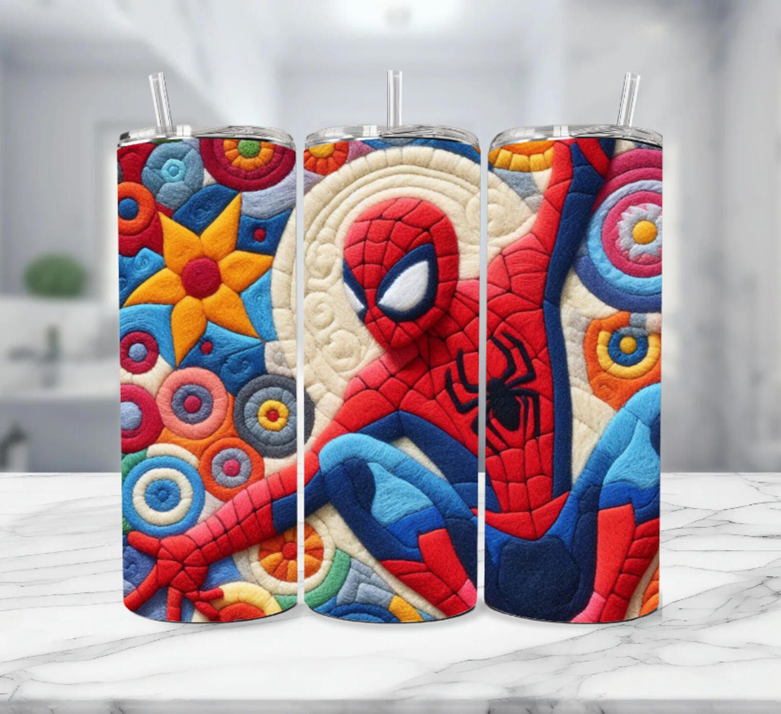 The Unbranded Brand Spider-Man 20 Oz Stainless Steel Tumbler-Cotton Size ONE SIZE - 1 Thumbnail