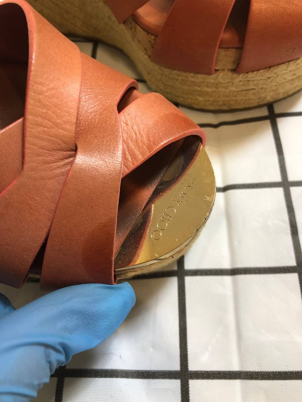 Jimmy Choo Jimmy Choo Minny Ankle Strap Sandals Camel Leather Burnt Size US 7.5 / IT 37.5 - 4 Thumbnail