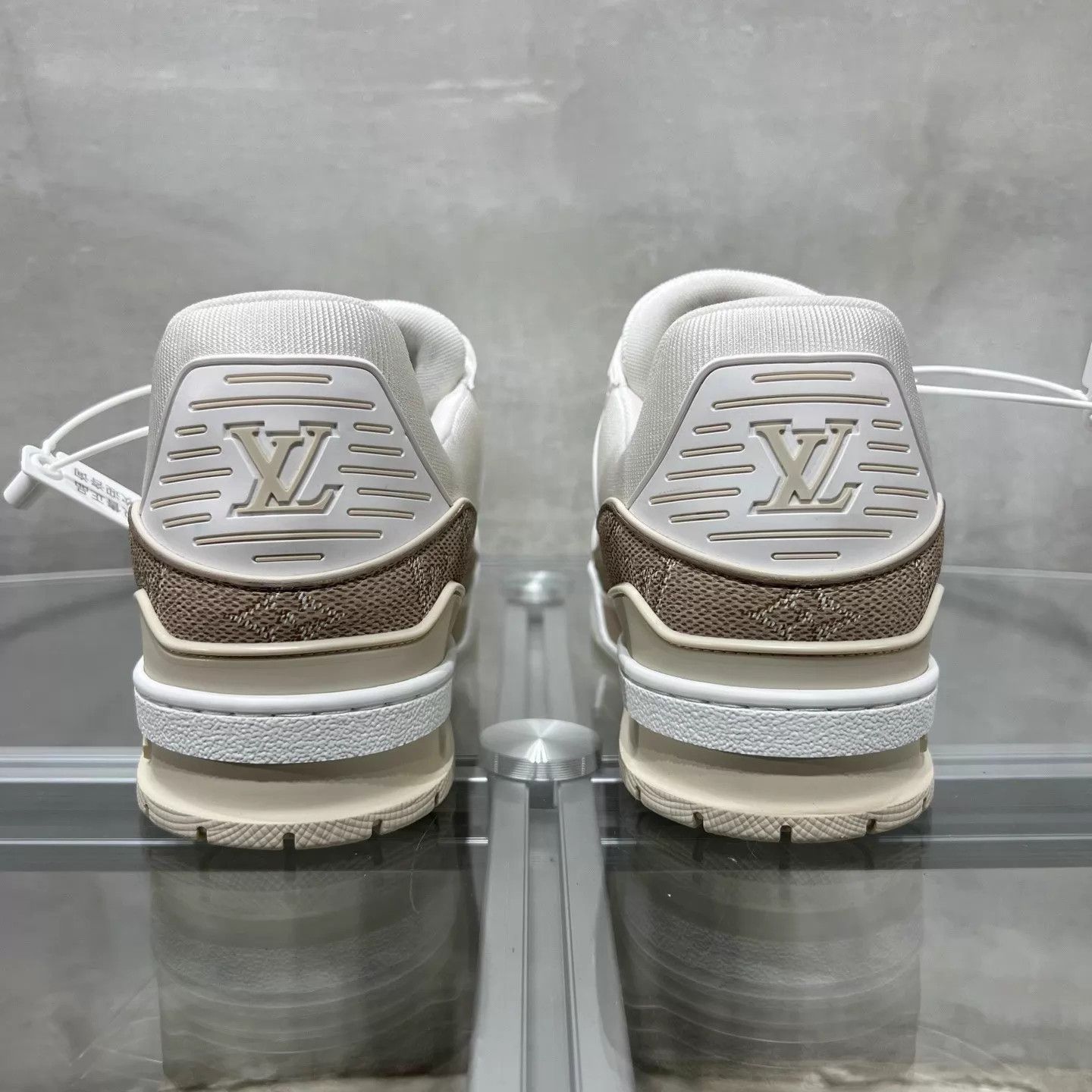 Louis Vuitton LV Trainer Cream Monogram UK8 42 New OG Box Size US 9 / EU 42 - 6 Thumbnail