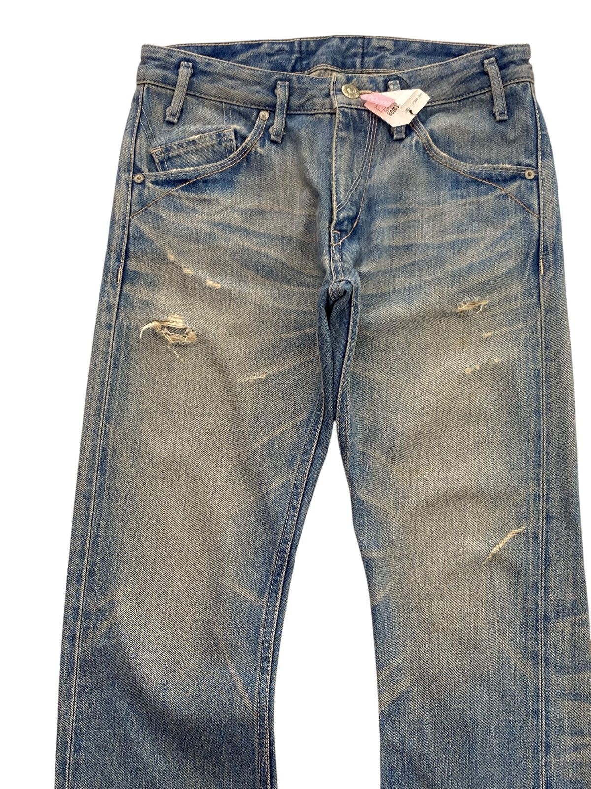 Mr. Olive Mr.Olive Distressed Acid Blue Wash Style Loose Jeans Size US 30 / EU 46 - 2 Thumbnail