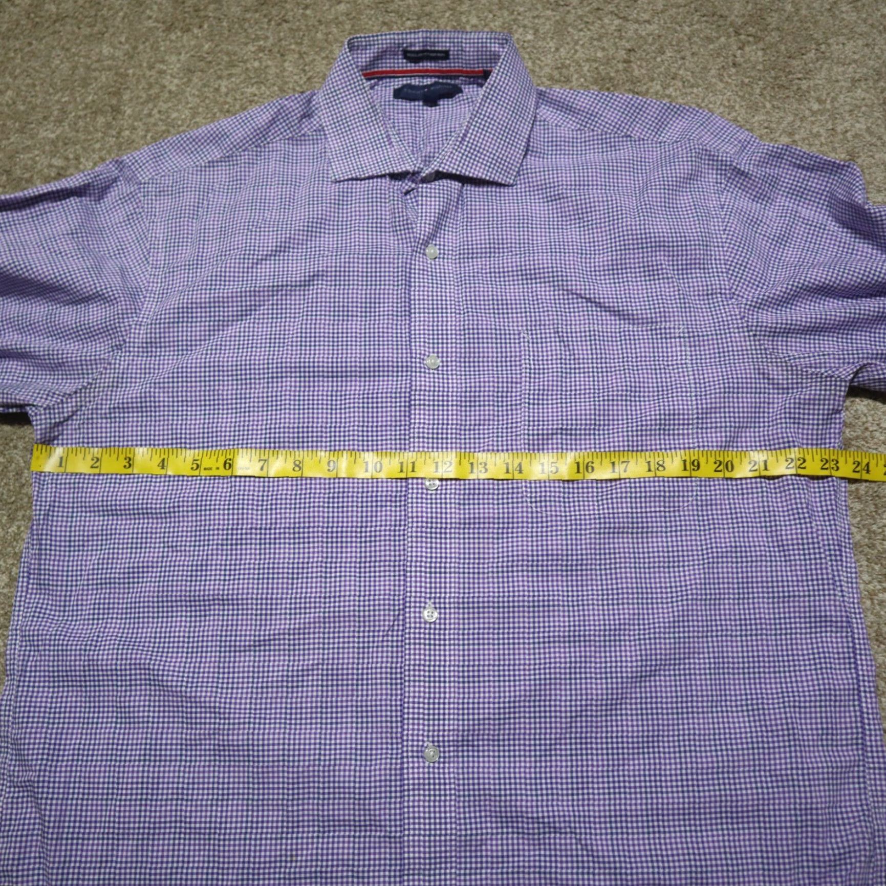 Tommy Hilfiger Tommy Hilfiger Shirt Purple Checkered Button-Up Long Sleeve Men's 16.5 34/35 Size US XL / EU 56 / 4 - 4 Thumbnail