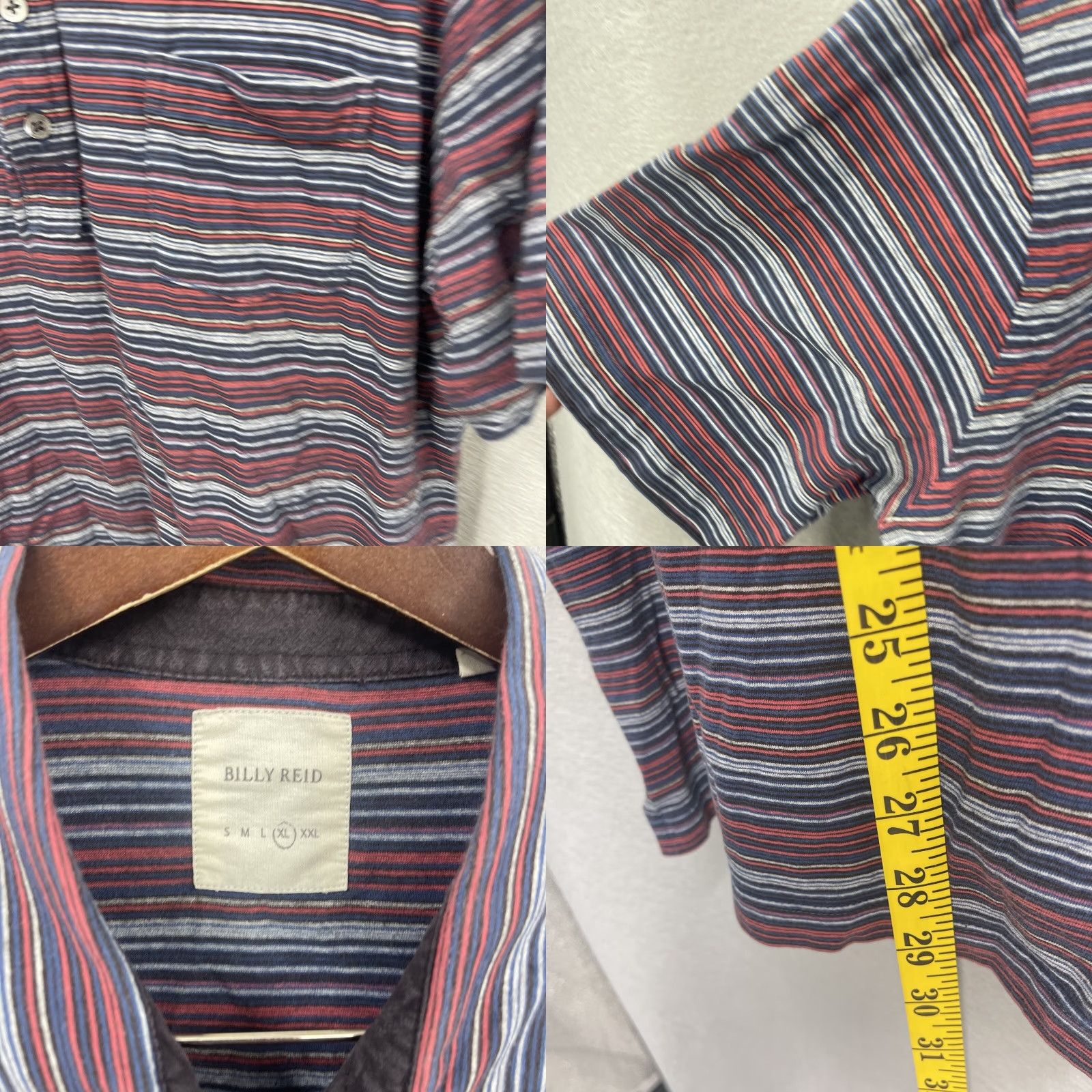 Billy Reid VINTAGE Billy Reid Polo Shirt Men Short Sleeve XL Blue Striped Cotton Preppy Golf 2000s Size US XL / EU 56 / 4 - 8 Thumbnail