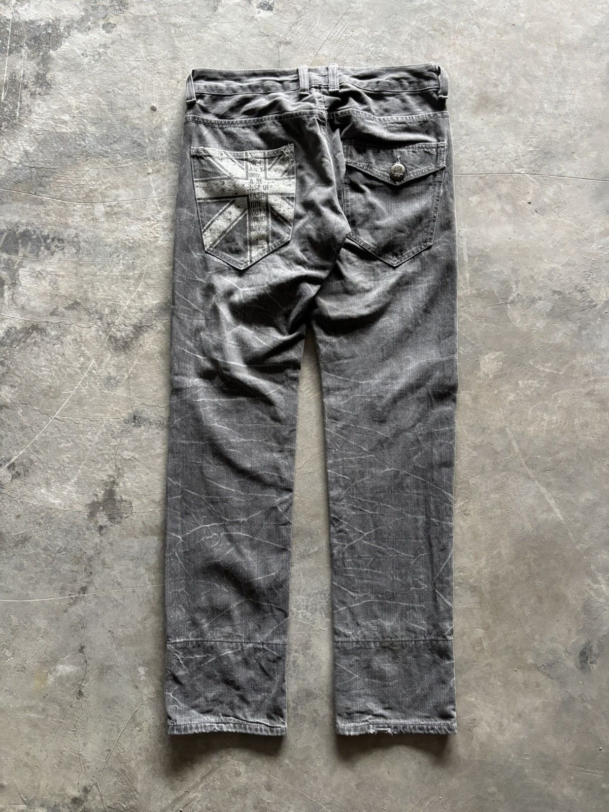 If Six Was Nine JACK SERIKA poem union jack japanese punk whiskered wash Size US 30 / EU 46 - 14 Thumbnail