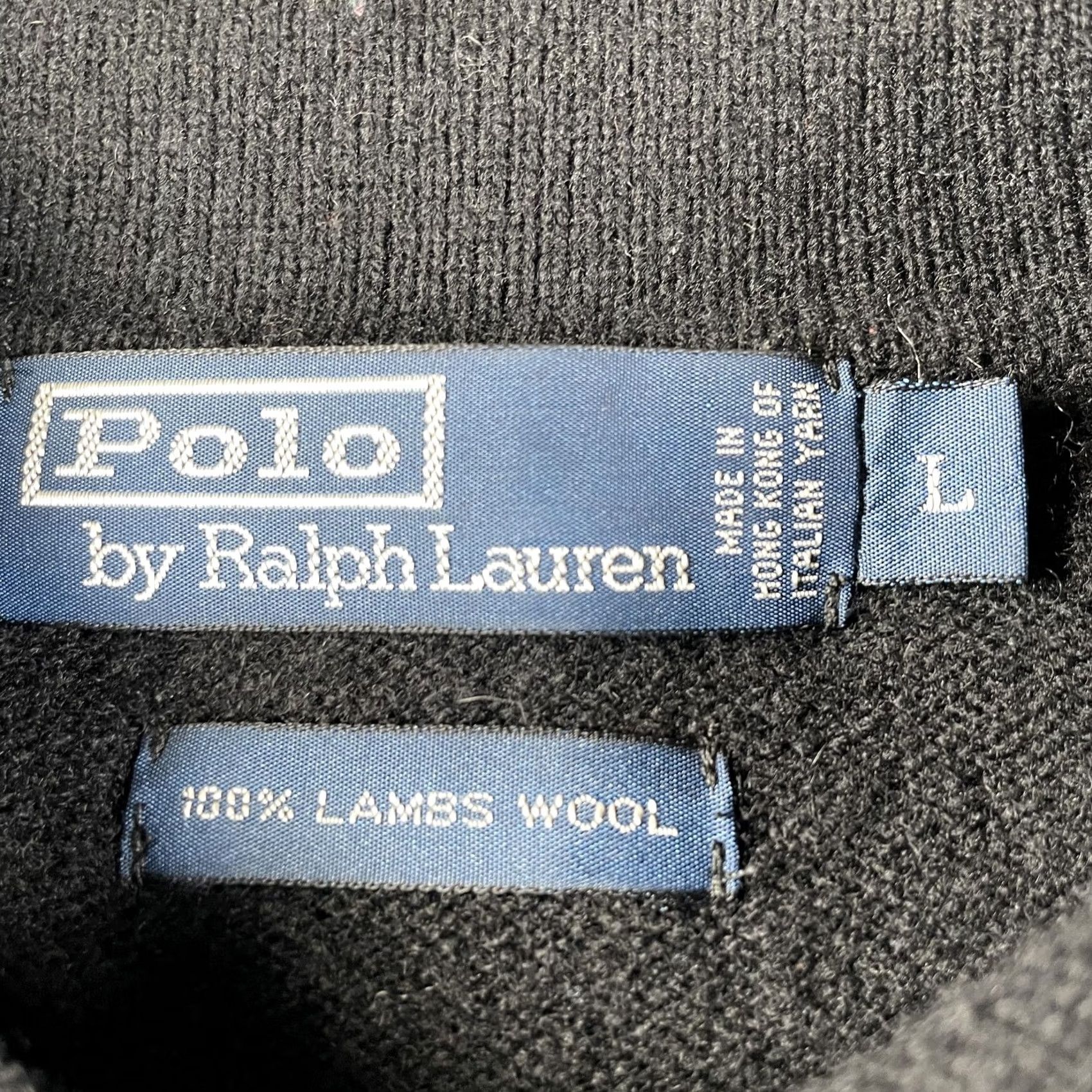 Polo Ralph Lauren VINTAGE Polo Ralph Lauren Sweater Mens Large Black Wool Long Sleeve Pullover Collared Size US L / EU 52-54 / 3 - 3 Thumbnail