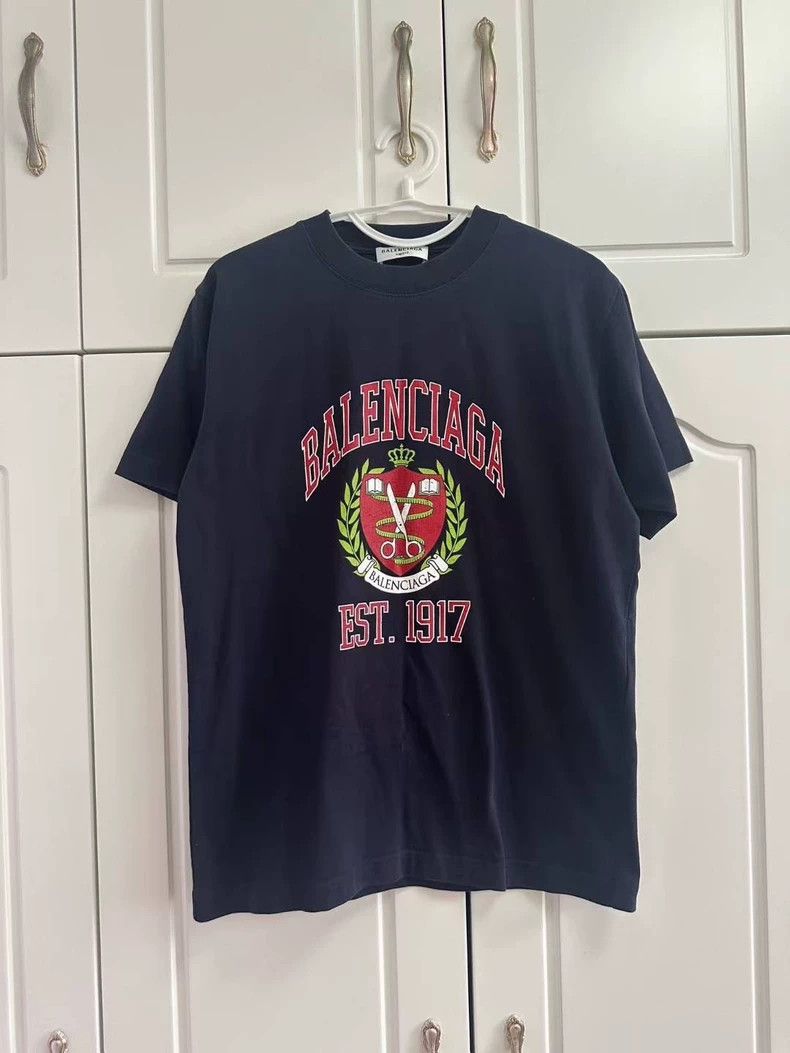 Balenciaga Balenciaga Scissors wheat ear logo short sleeve Size US S / EU 44-46 / 1 - 1 Thumbnail