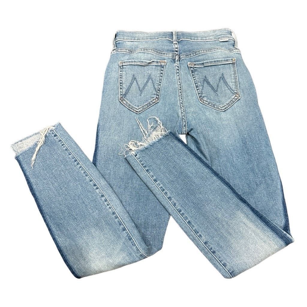 MOTHER MOTHER Denim Pants Jeans ANTHROPOLOGIE $228 Retail The Stunner Zip Ankle Step Fray in Light Kitty Racer Size 25”/0 Size 25" / US 0 / IT 36 - 2 Thumbnail