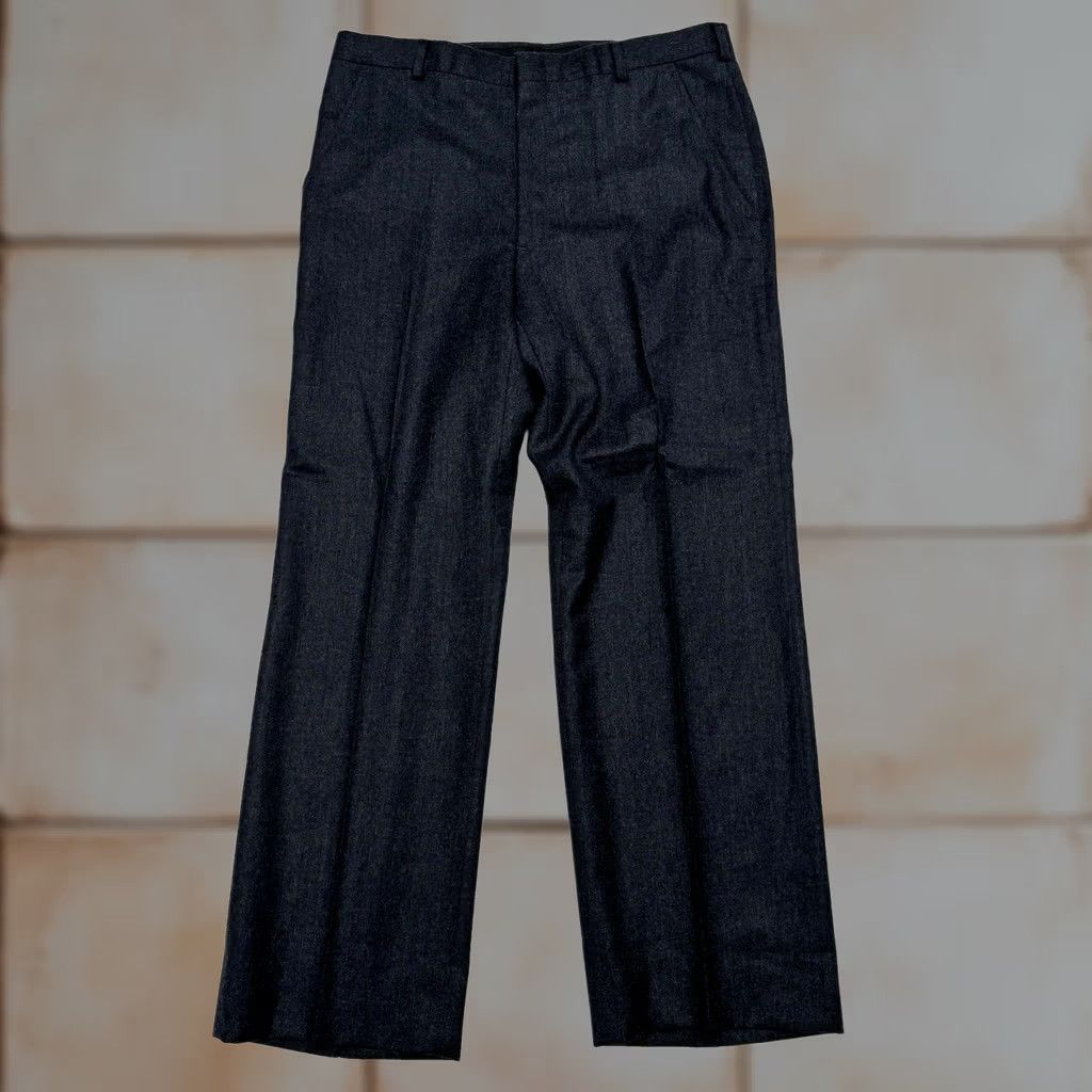 Hart Schaffner Marx VINTAGE Hart Schaffner & Marx 33W Black Pure Virgin Wool Trousers Pants 70s Pleated - Mens Wide 28 Inseam 33 Waist Black 100% Wool Original Size US 33 - 1 Thumbnail