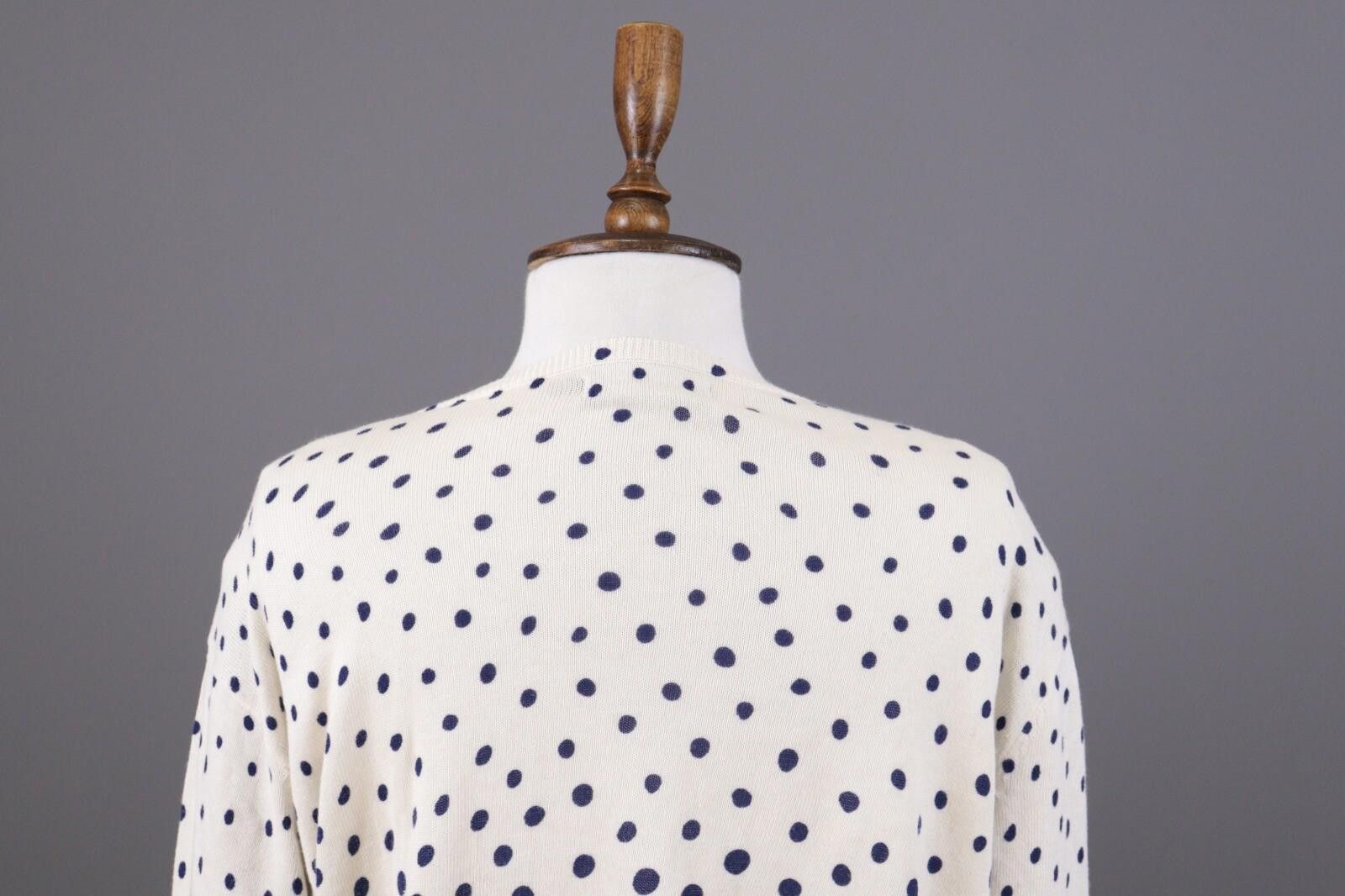 Designer Gudrun Sjoden White Polka Dot Knit Cardigan Sweater Size L Size L / US 10 / IT 46 - 9 Thumbnail