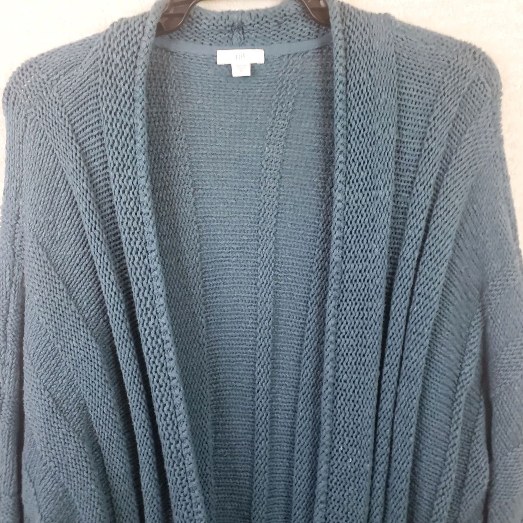 J. Jill J. Jill Cardigan Sweat er Open Front No Buttons XL Women Green Casual Business Party/Cocktail Knit Chunky-W vs? Size XL / US 12-14 / IT 48-50 - 3 Thumbnail