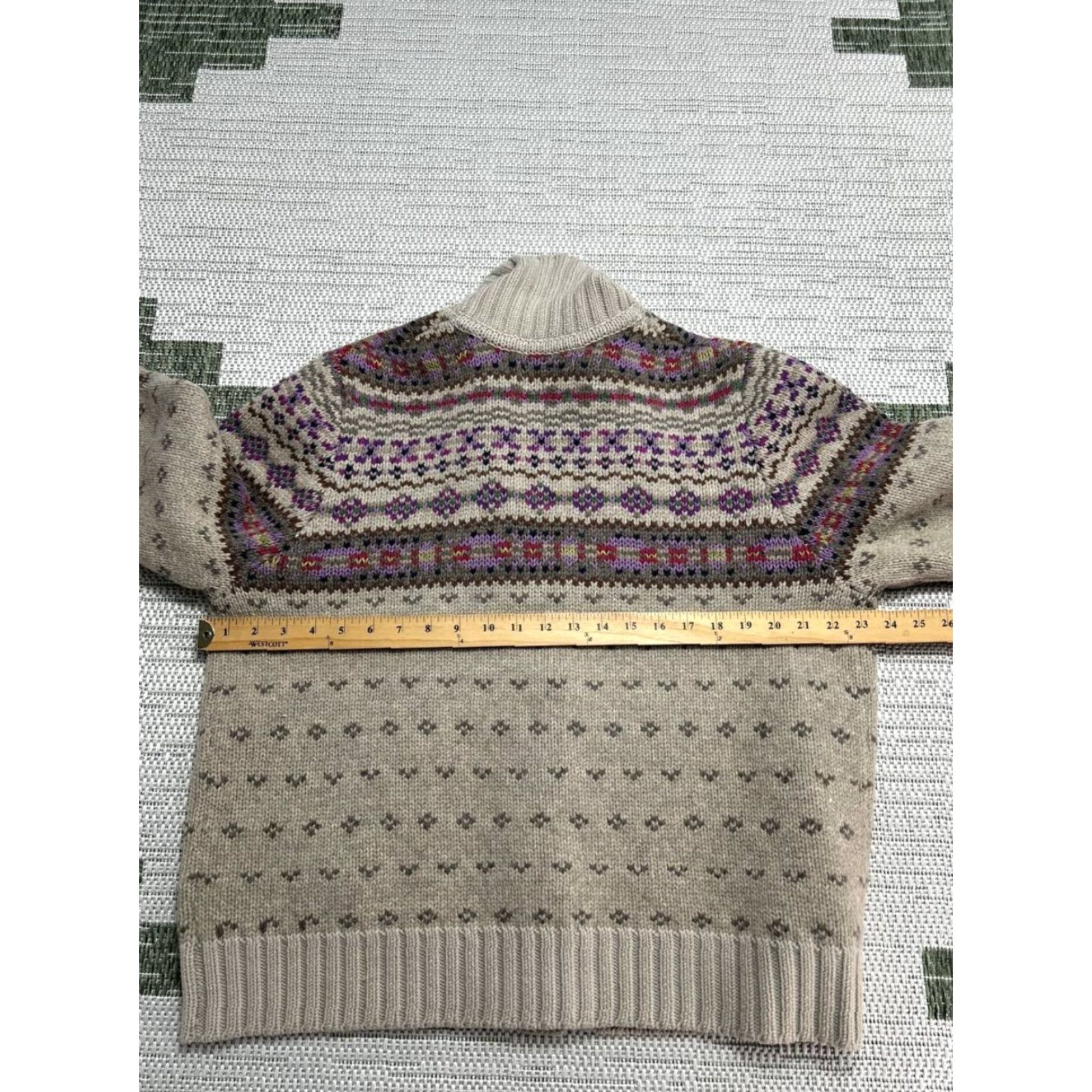 Eddie Bauer Eddie Bauer Cardigan Sweater Womens 2XL Gray Lambswool Fair Isle Shawl Collar Knit Wool Jacket Style Cardigan Womens 2XL Gray Fair Isle Wool"} Size XXL / US 16-18 / IT 52-54 - 7 Thumbnail
