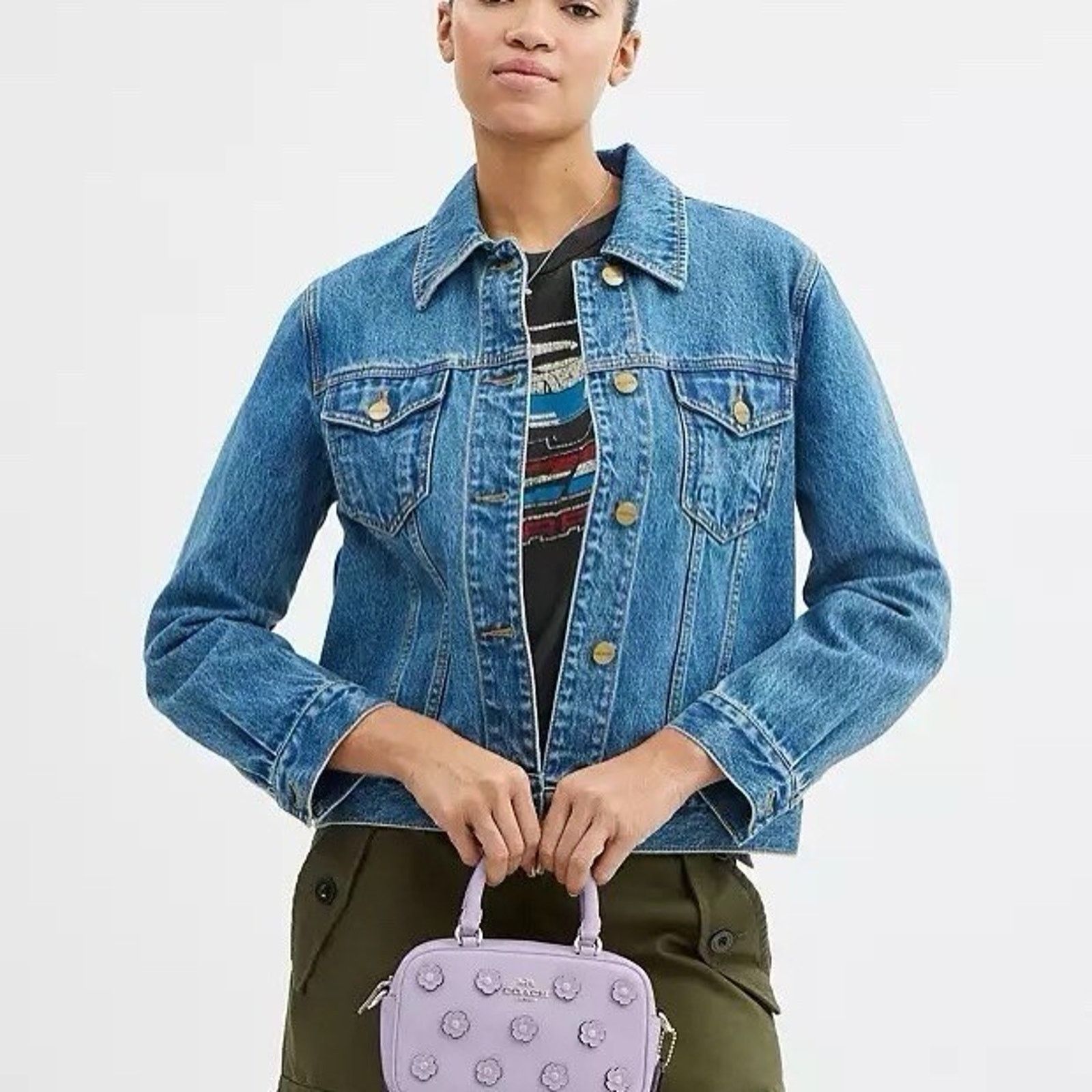 Coach NWT Coach Satchel Crossbody Bag Floral Applique CAJ99 Lilac Size ONE SIZE - 9 Thumbnail