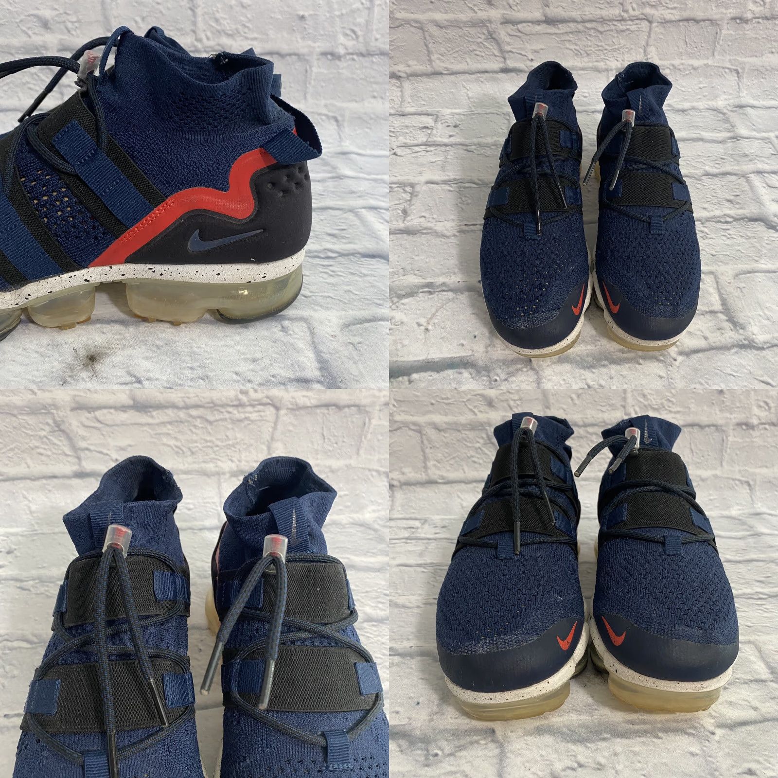 Nike Nike Air VaporMax Flyknit Utility Mens Size 9 College Navy White Red Sneaker Size US 8 / EU 41 - 8 Thumbnail
