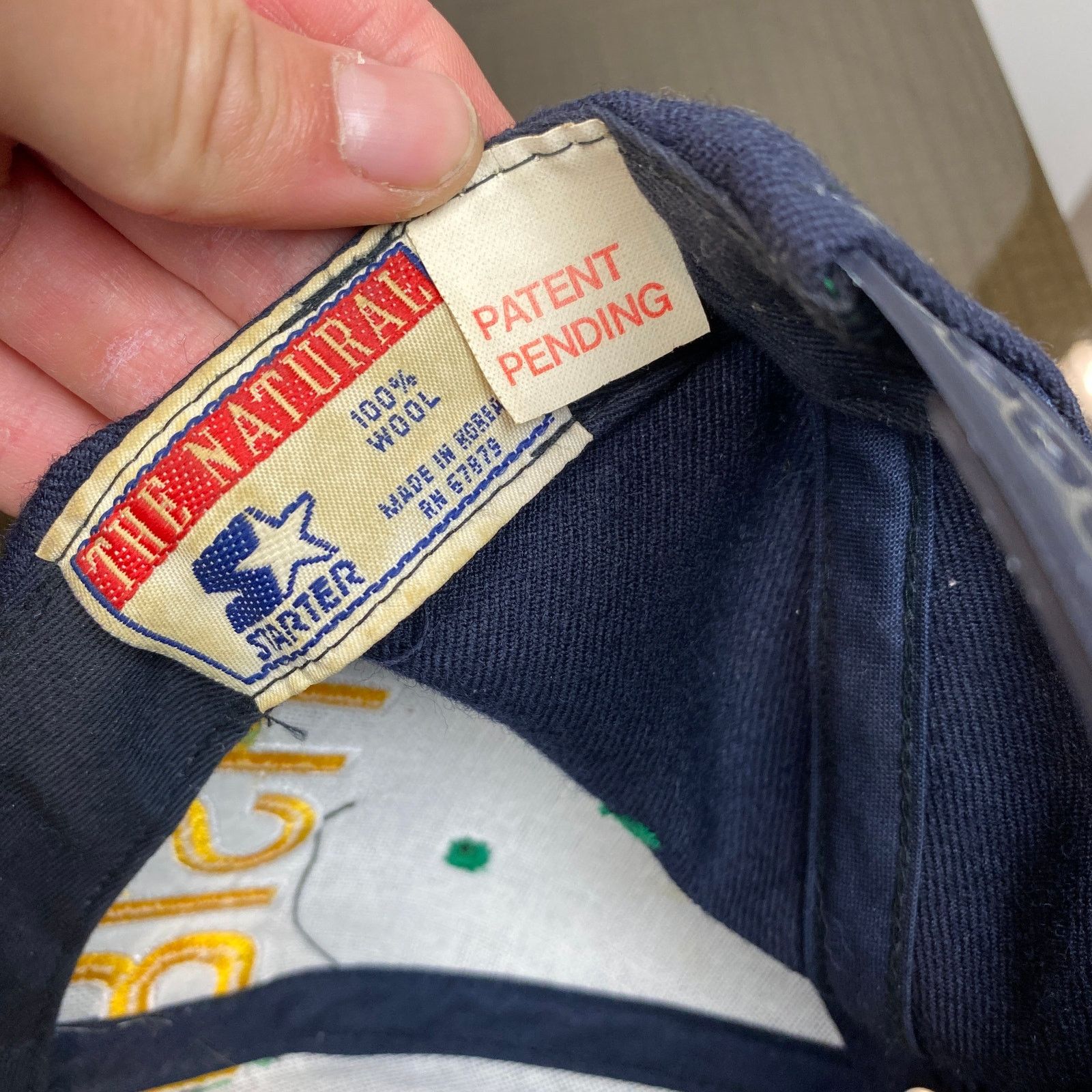 Starter × Vintage VTG 90s Starter Notre Dame Fighting Irish Wool Snapback Hat Size ONE SIZE - 7 Thumbnail