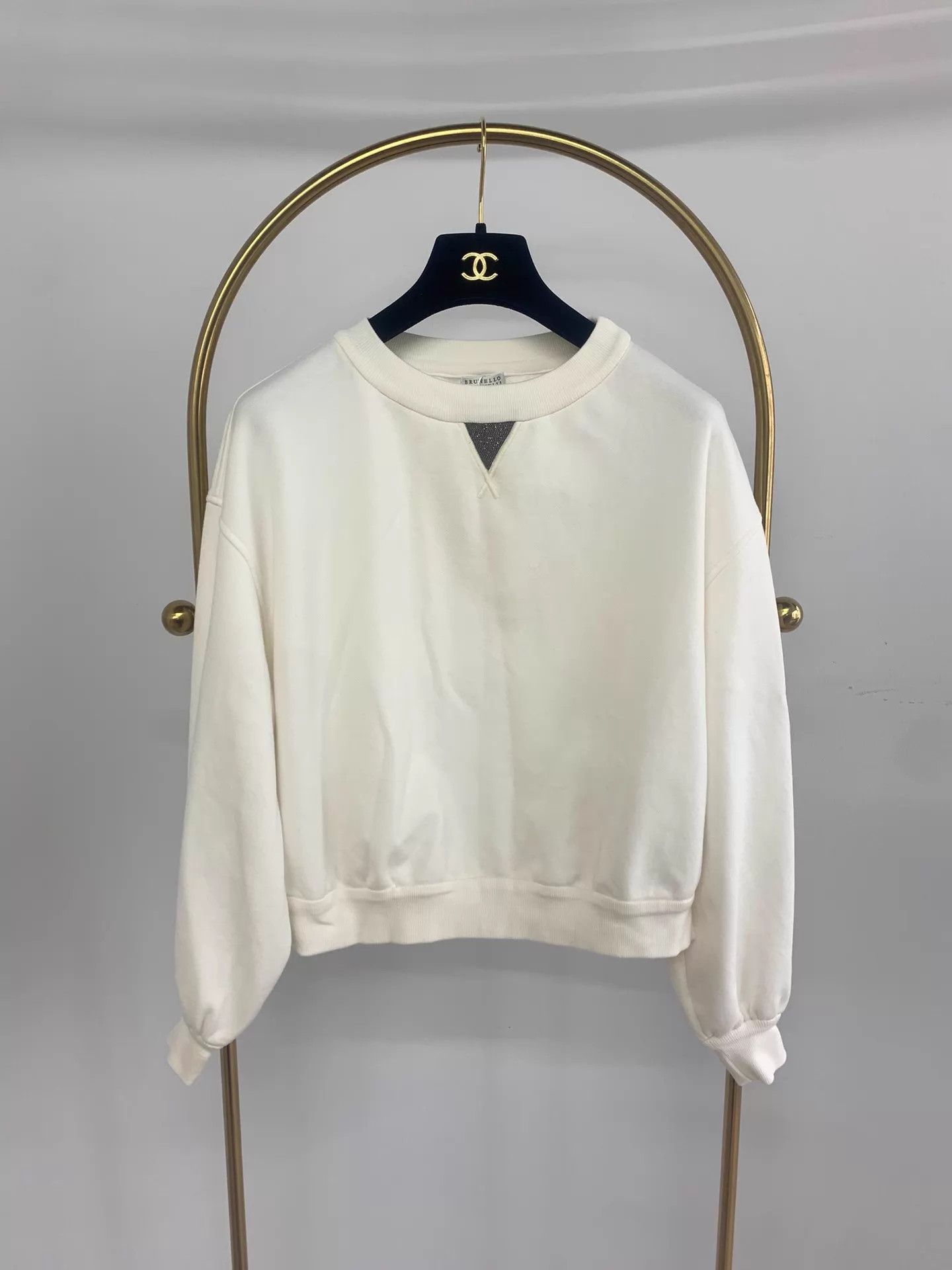 Brunello Cucinelli Brunello Cucinelli BC White Beaded Sweatshirt M New Size US M / EU 48-50 / 2 - 1 Thumbnail