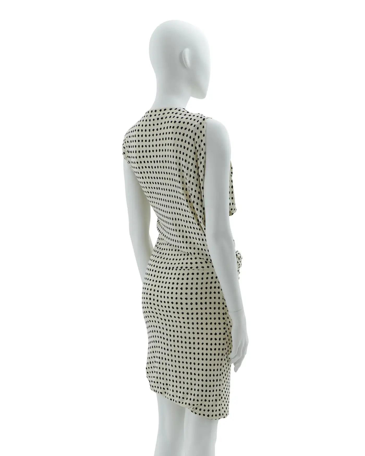 Balenciaga Resort 2009 Black and white printed asymmetric dress Size M / US 6-8 / IT 42-44 - 4 Thumbnail