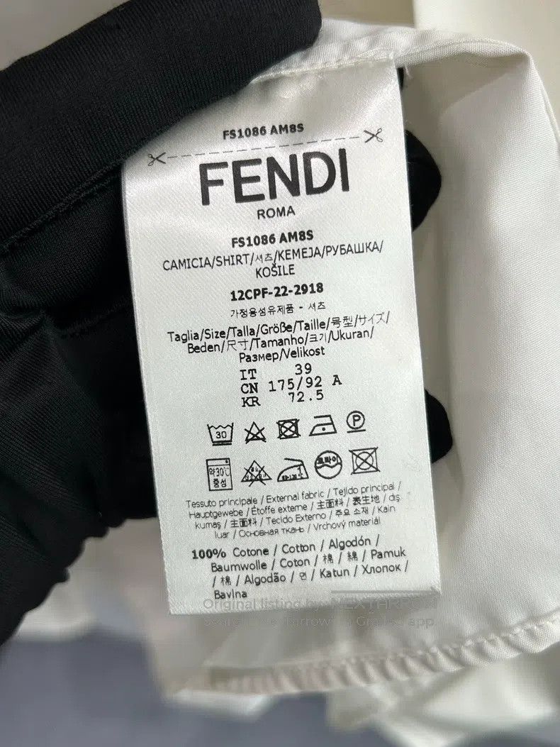 Fendi Fendi size 39 White Men's Shirt Size US XXS / EU 40 - 5 Thumbnail