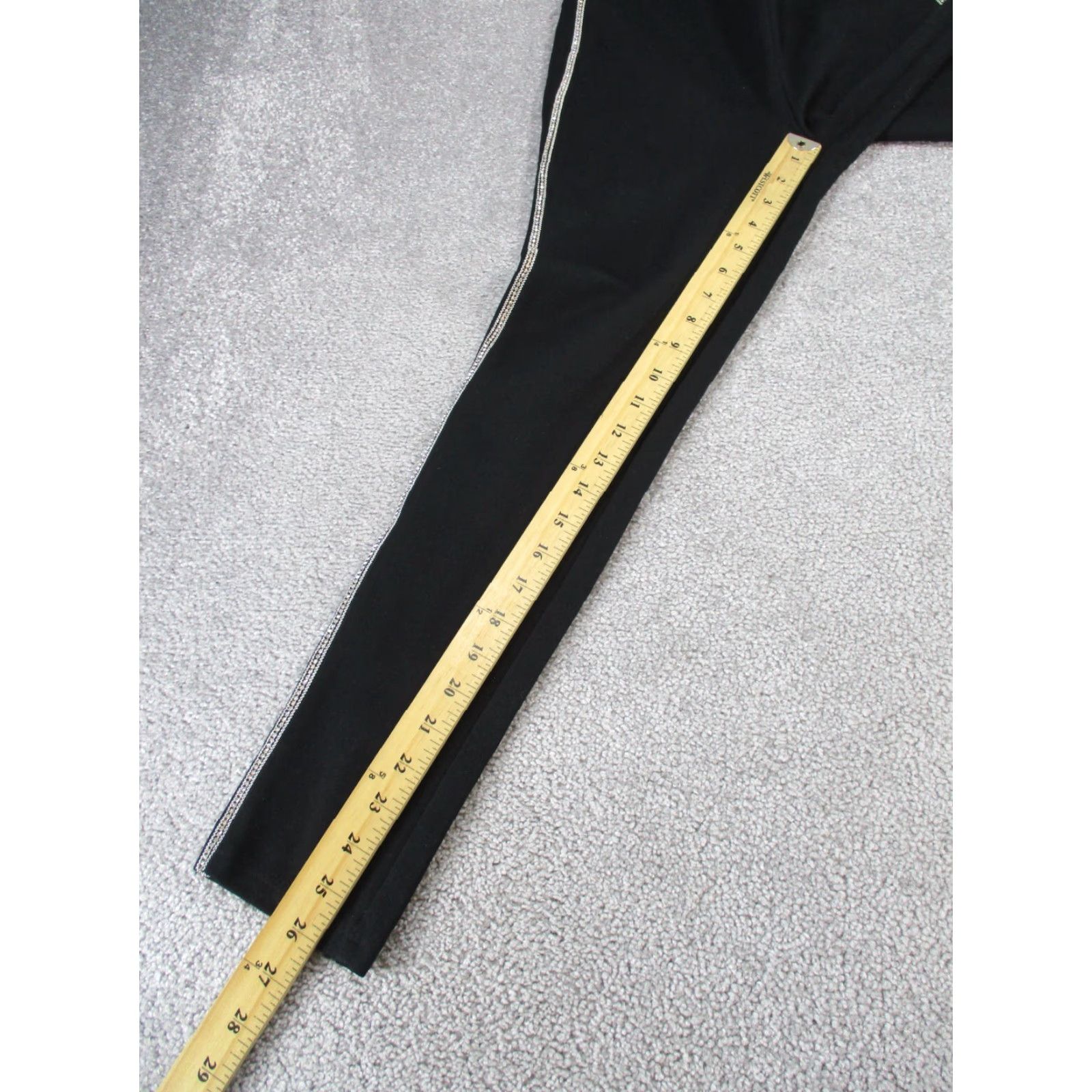 Zara Zara Leggings Womens Medium Black Studded Side Stripe Size 32" / US 10 / IT 46 - 3 Thumbnail
