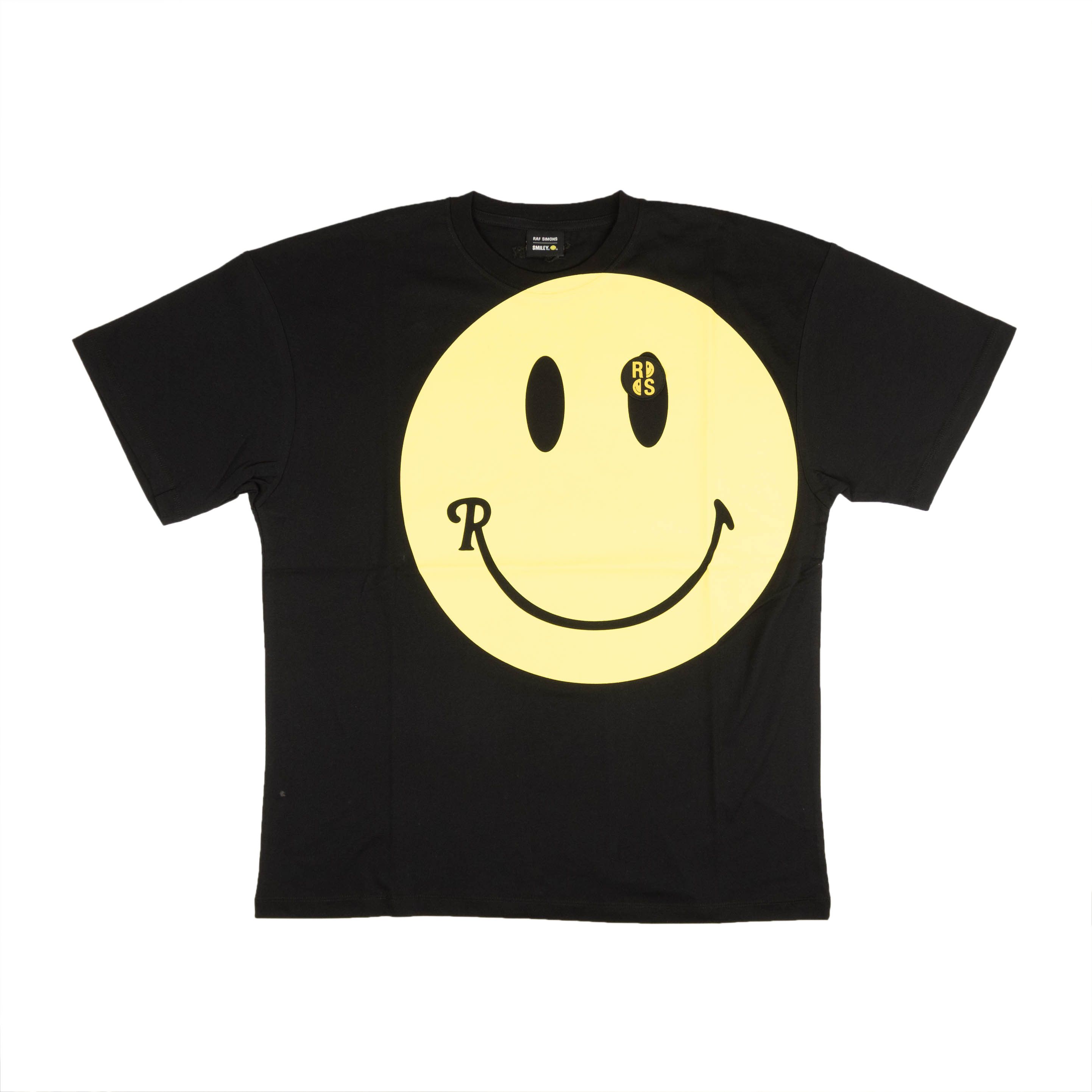 image of Black X Smiley Print Big Fit T-Shirt Size Xs, Men's