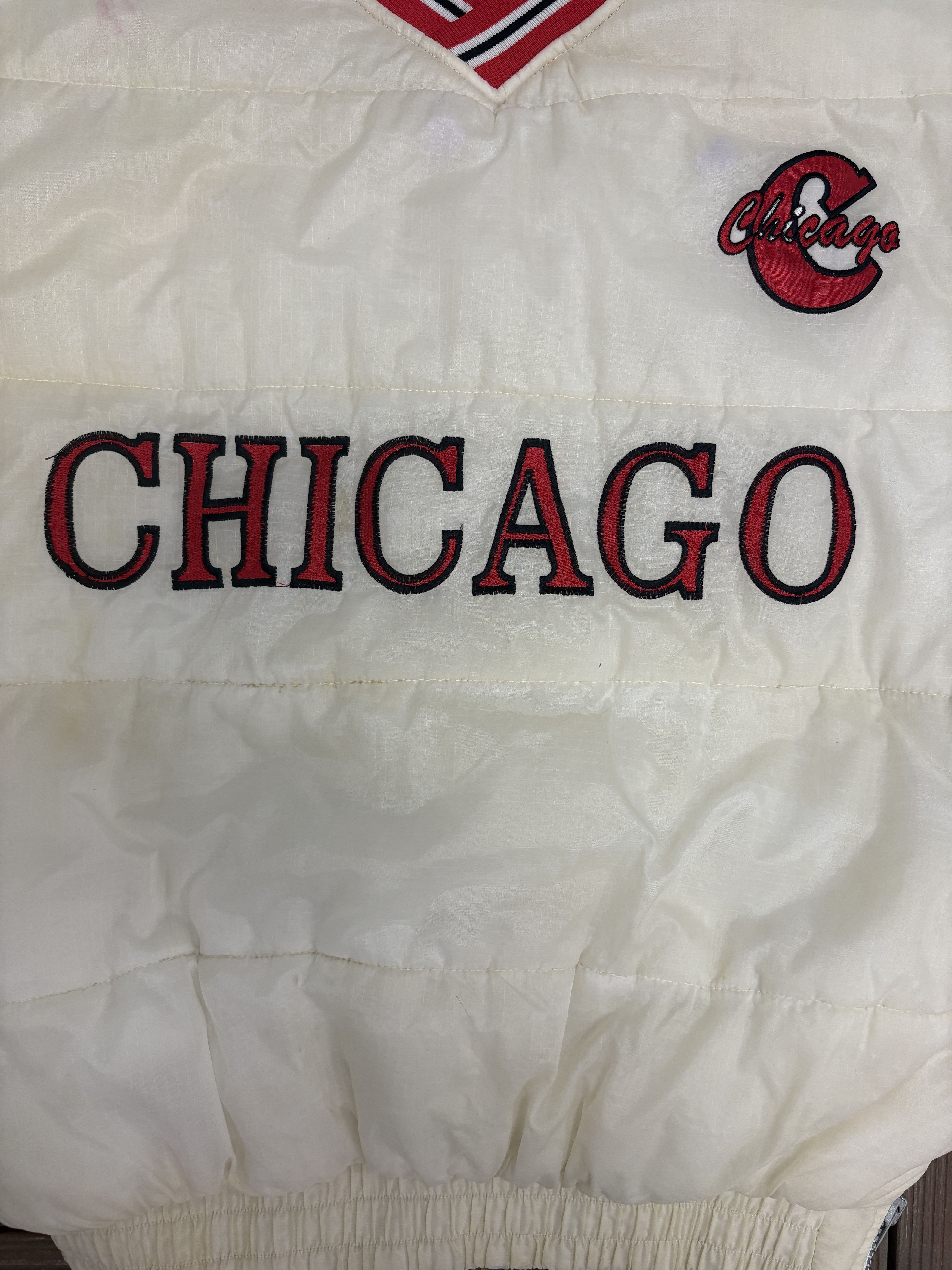 Vintage Chicago Stitched Vintage White Jacket Size US XL / EU 56 / 4 - 2 Thumbnail