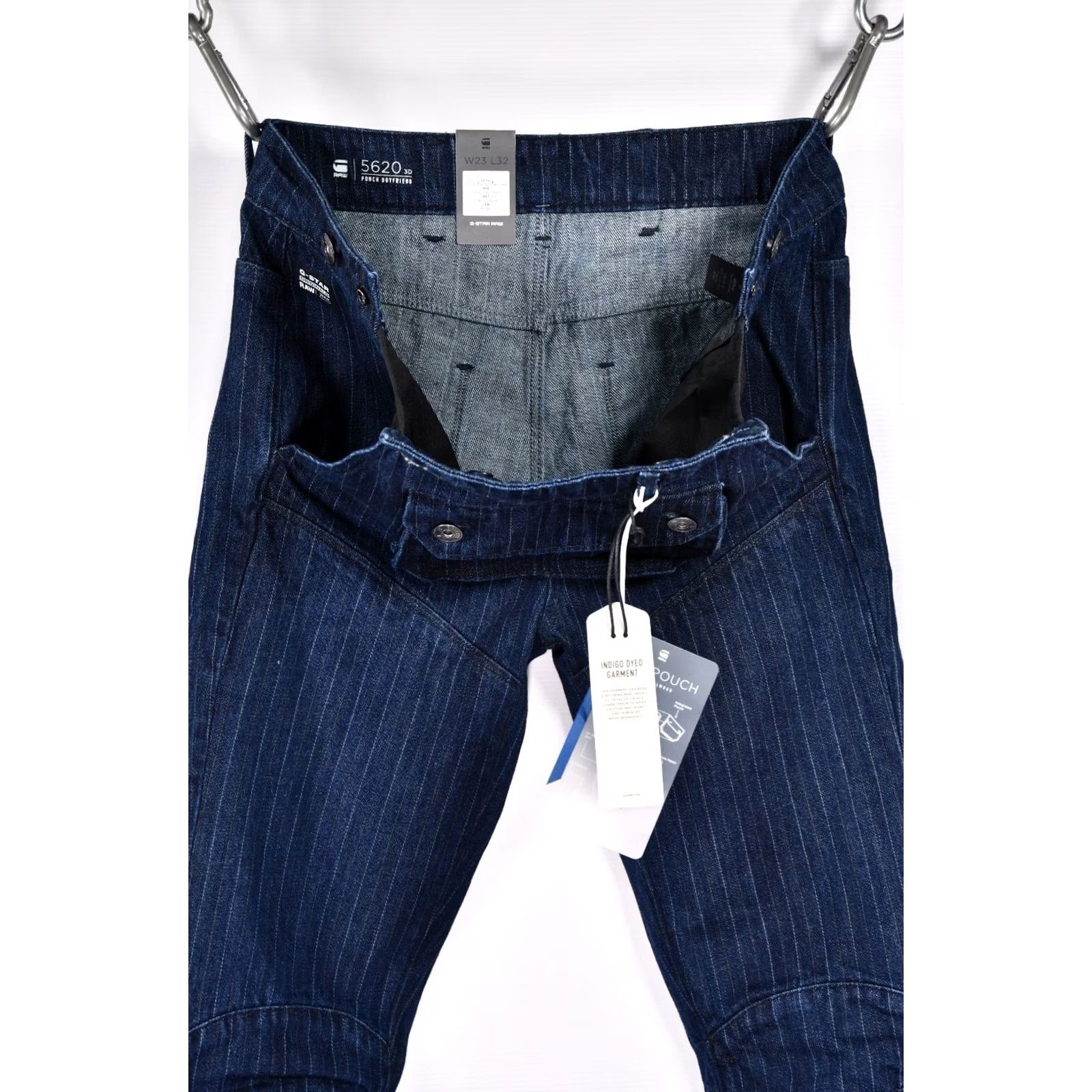 G-Star G-Star 5620 3D POUCH STRIPE DENIM RINSED WOMEN Jeans W23 L32 Boyfriend XS Size 40" / US 18 - 5 Thumbnail