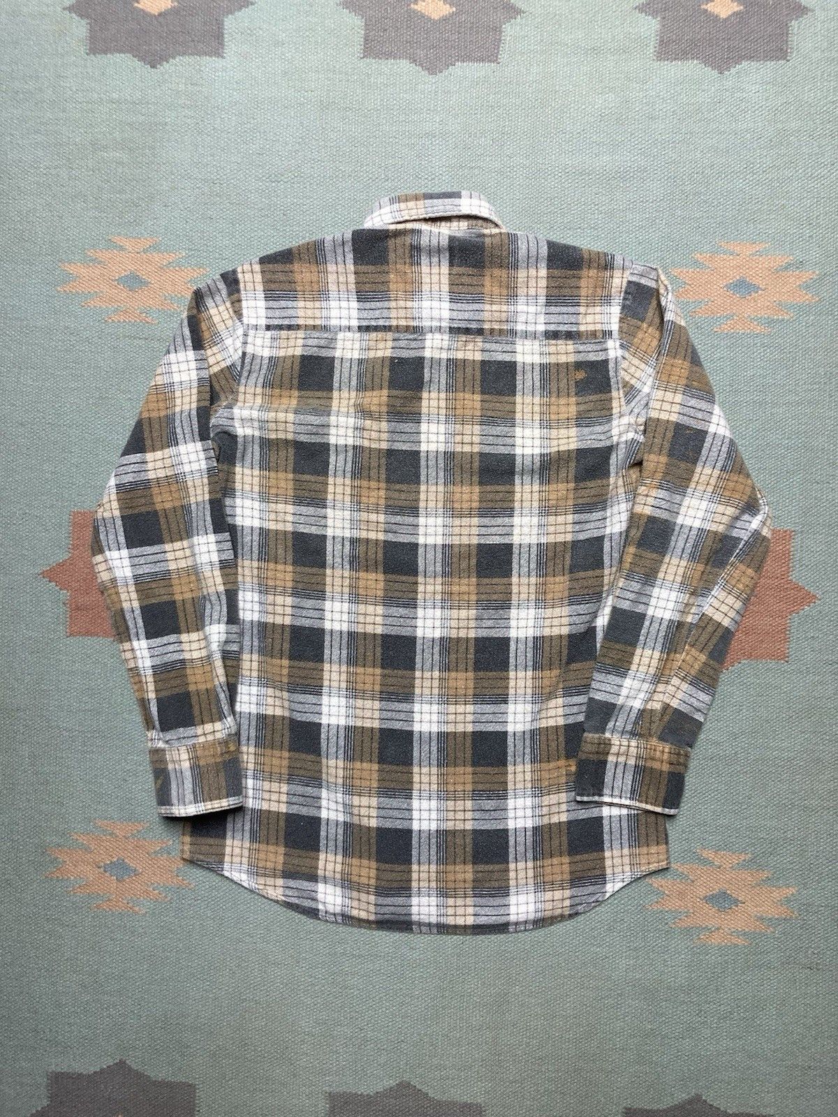 Vintage 80s flannel shirt brushed cotton plaid paint stained small Size US S / EU 44-46 / 1 - 8 Thumbnail