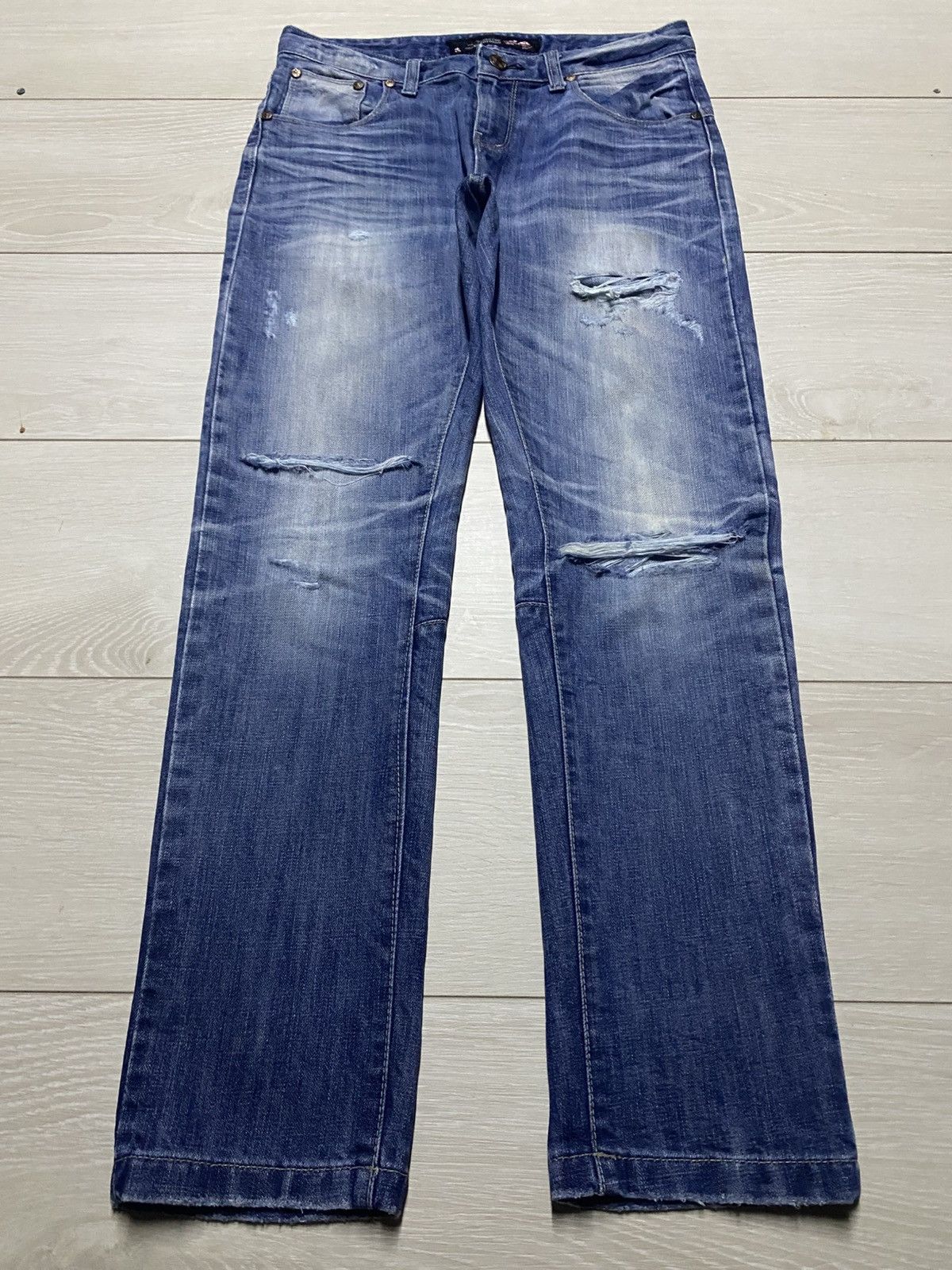 Skull Jeans by an Alchemist Vintage Japanese Skeleton Bones Notdead Distressed Slim Fit Size US 30 / EU 46 - 1 Thumbnail